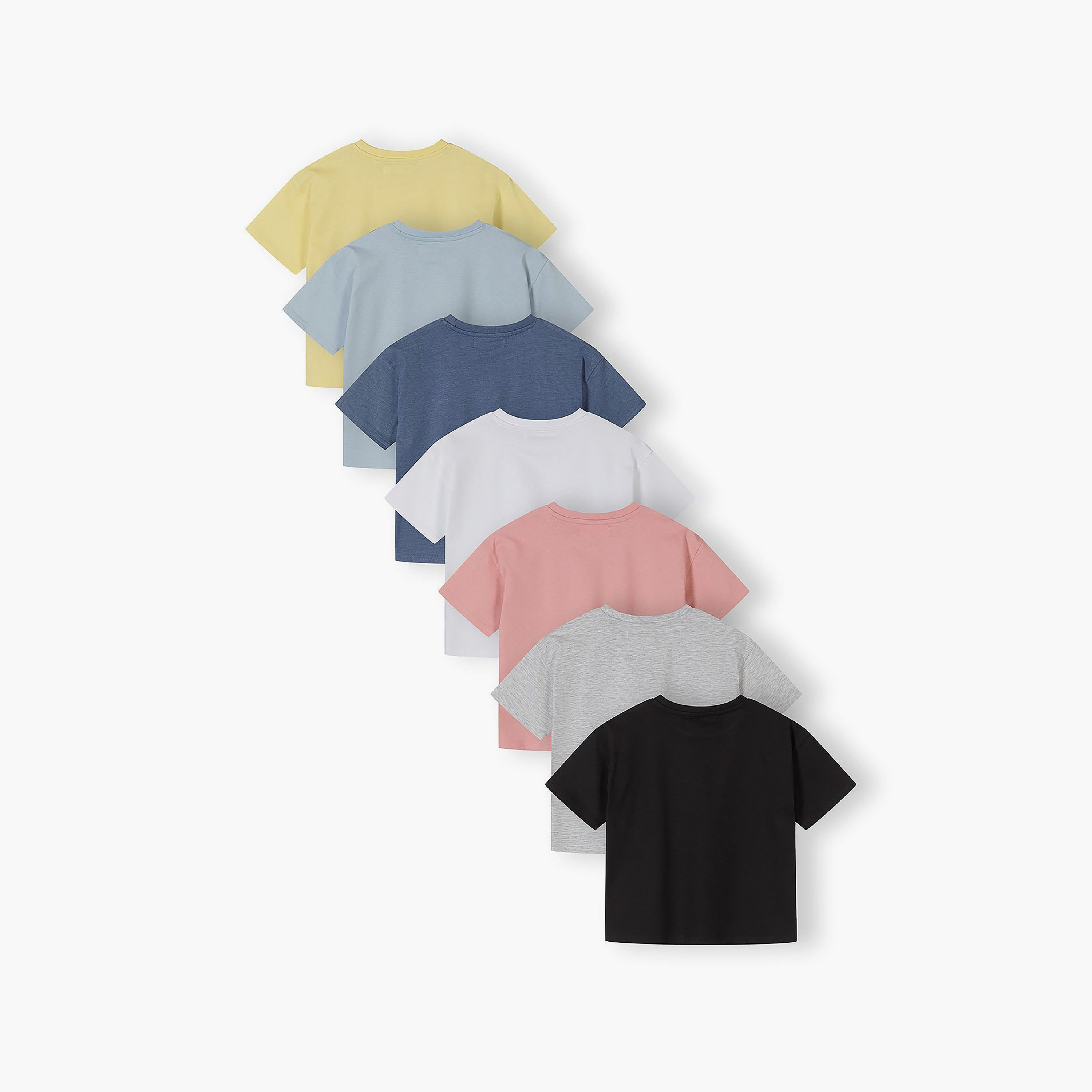 طقم تيشيرت سادة وأكمام قصيرة 7 قطع من مينوتي-girls-clothing-tshirts-image-2