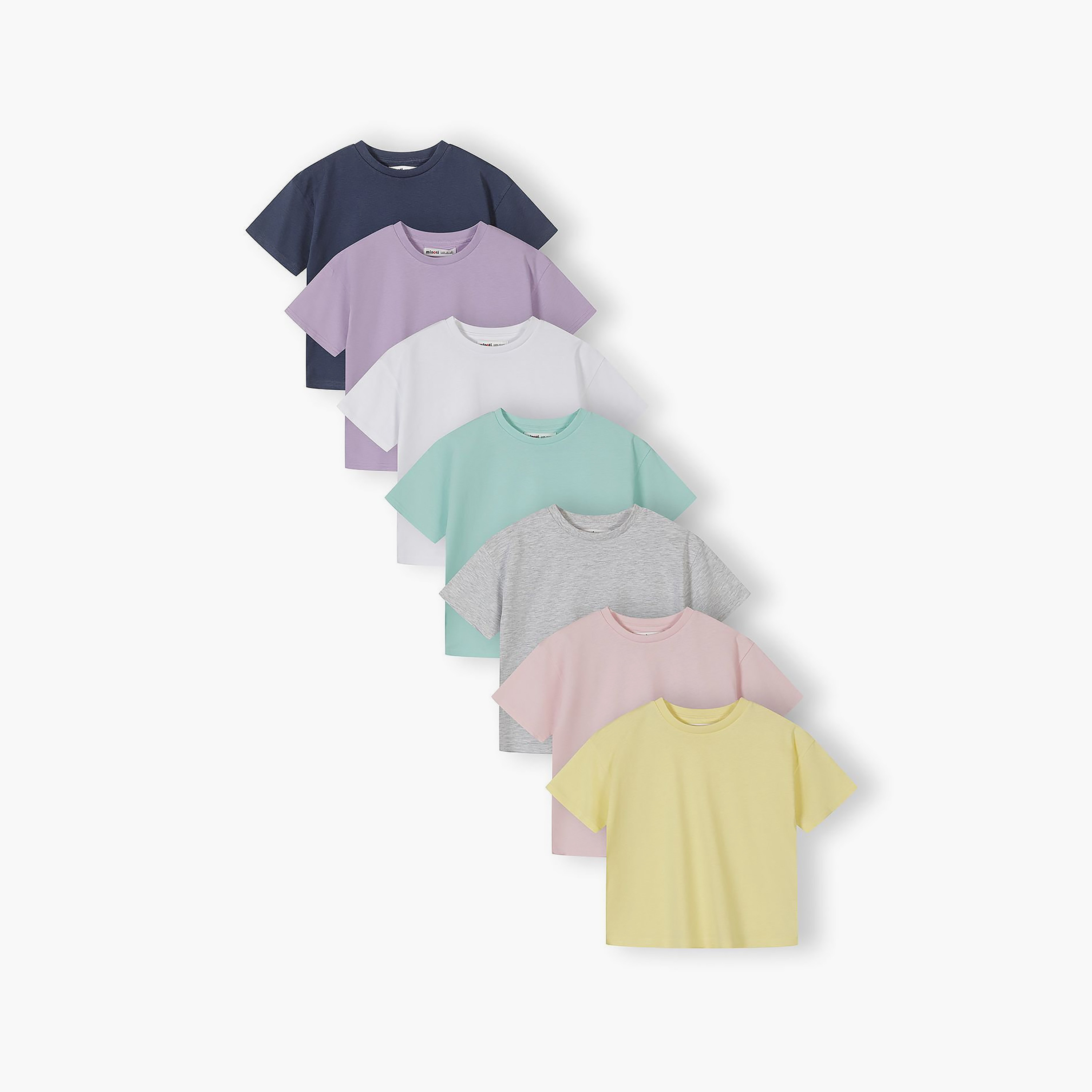 Minoti 7-Piece Short Sleeves Solid T-Shirt Set-girls-clothing-tshirts-image-1