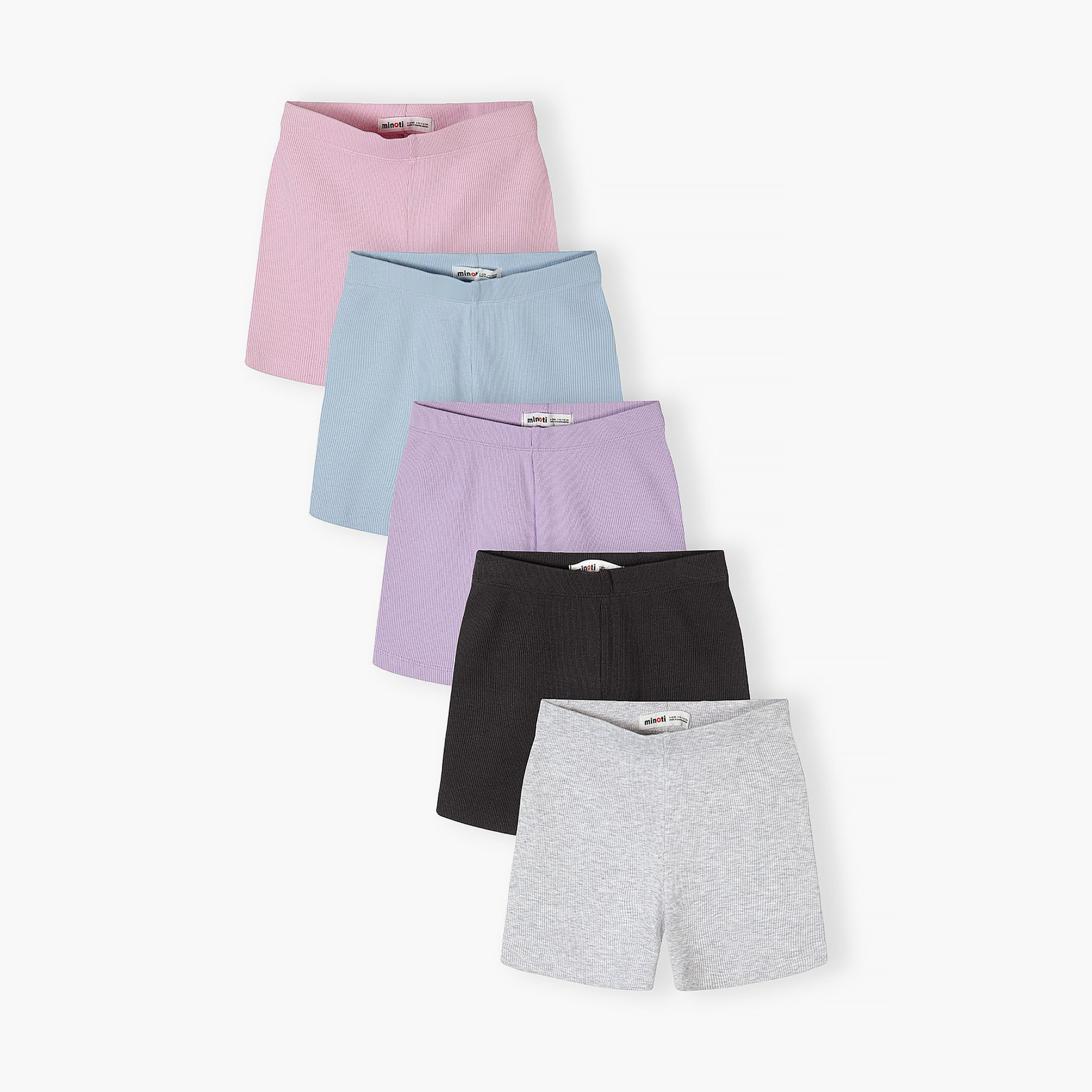 طقم ليجنز شورت سادة 5 قطع من مينوتي-girls-clothing-bottoms-leggings-image-1