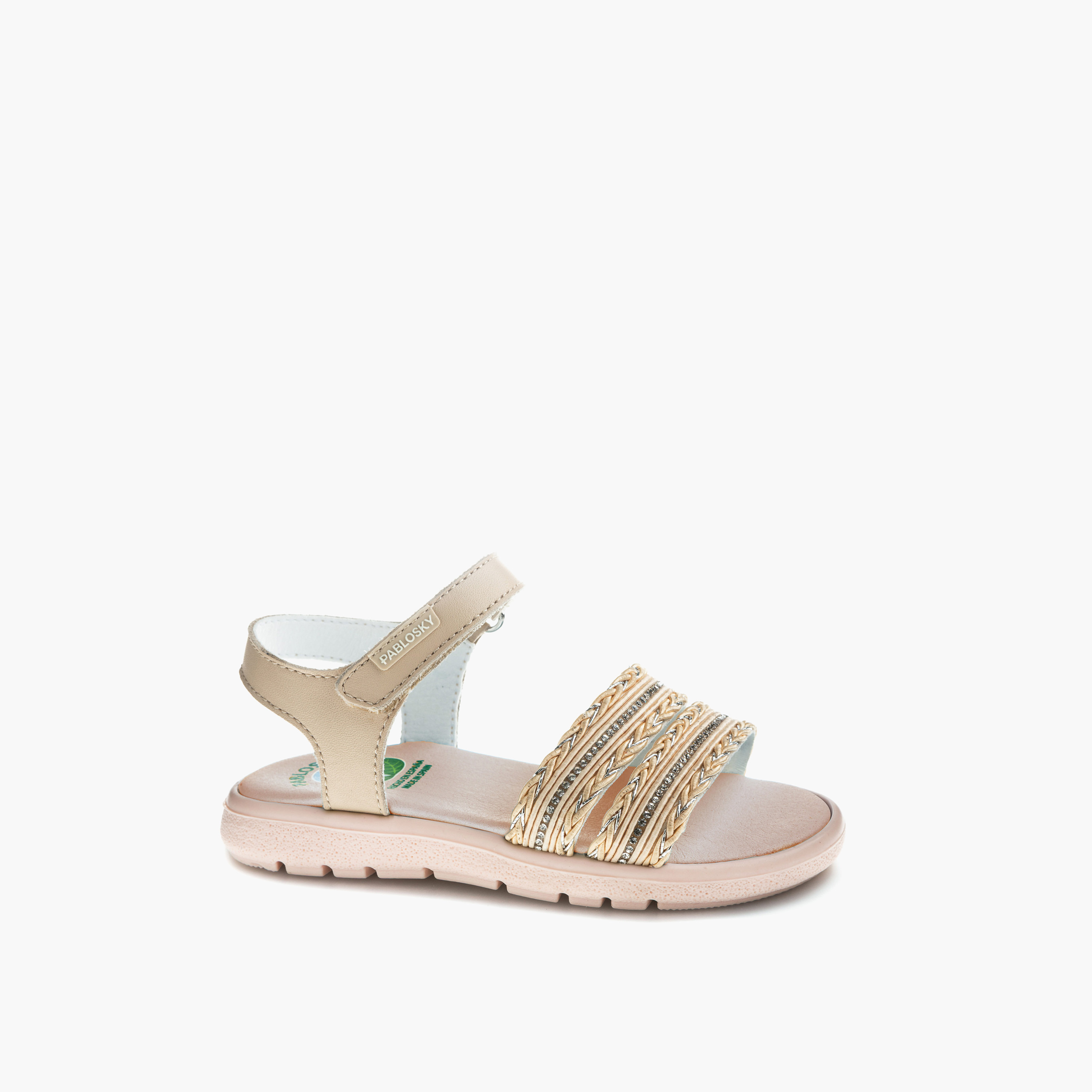 صندل جلد بشريط إغلاق لاصق للبنات من بابلوسكي-girls-shoes-sandals-image-1