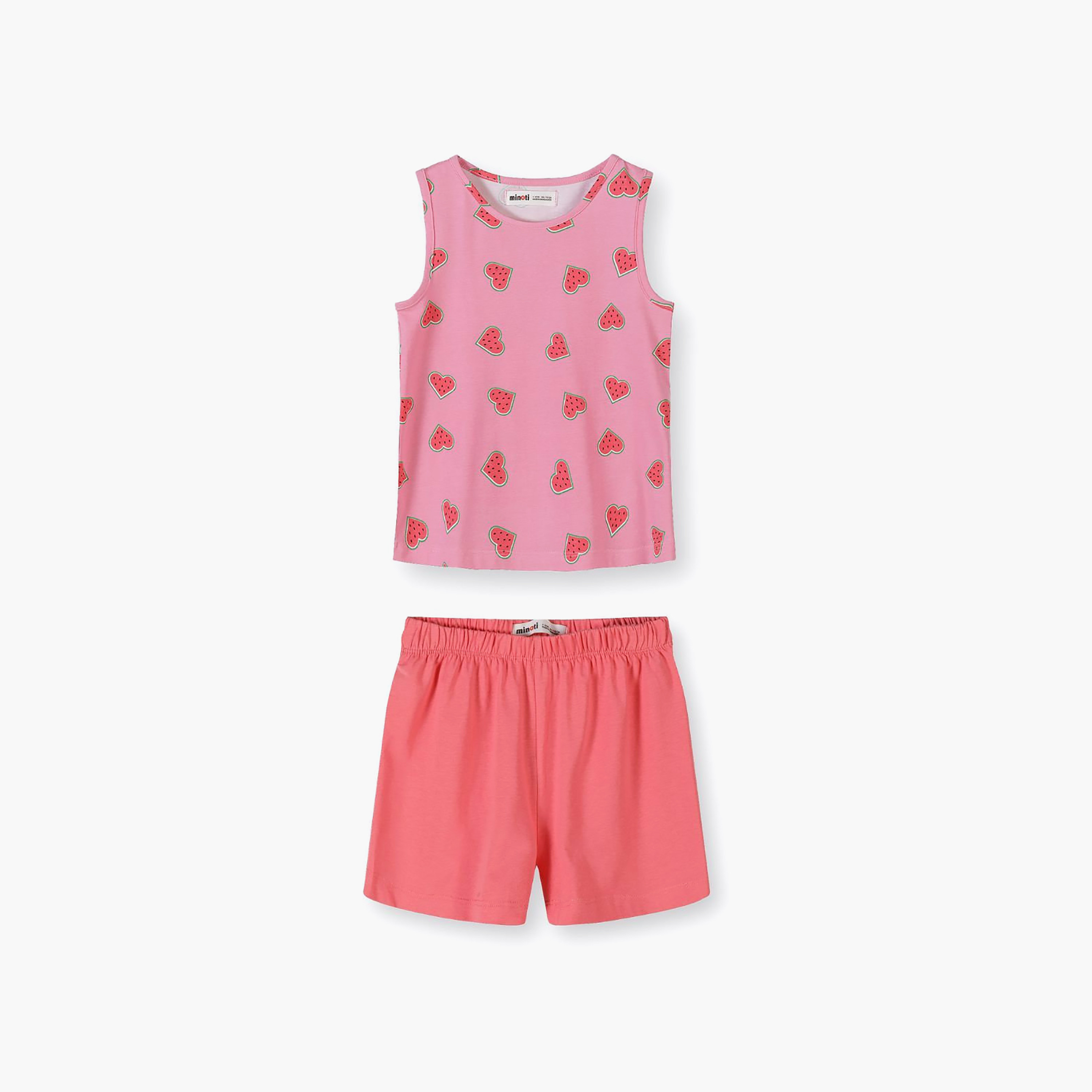 طقمين تيشيرت مطبوع بدون أكمام وشورت من مينوتي-girls-clothing-setsandcoords-image-6