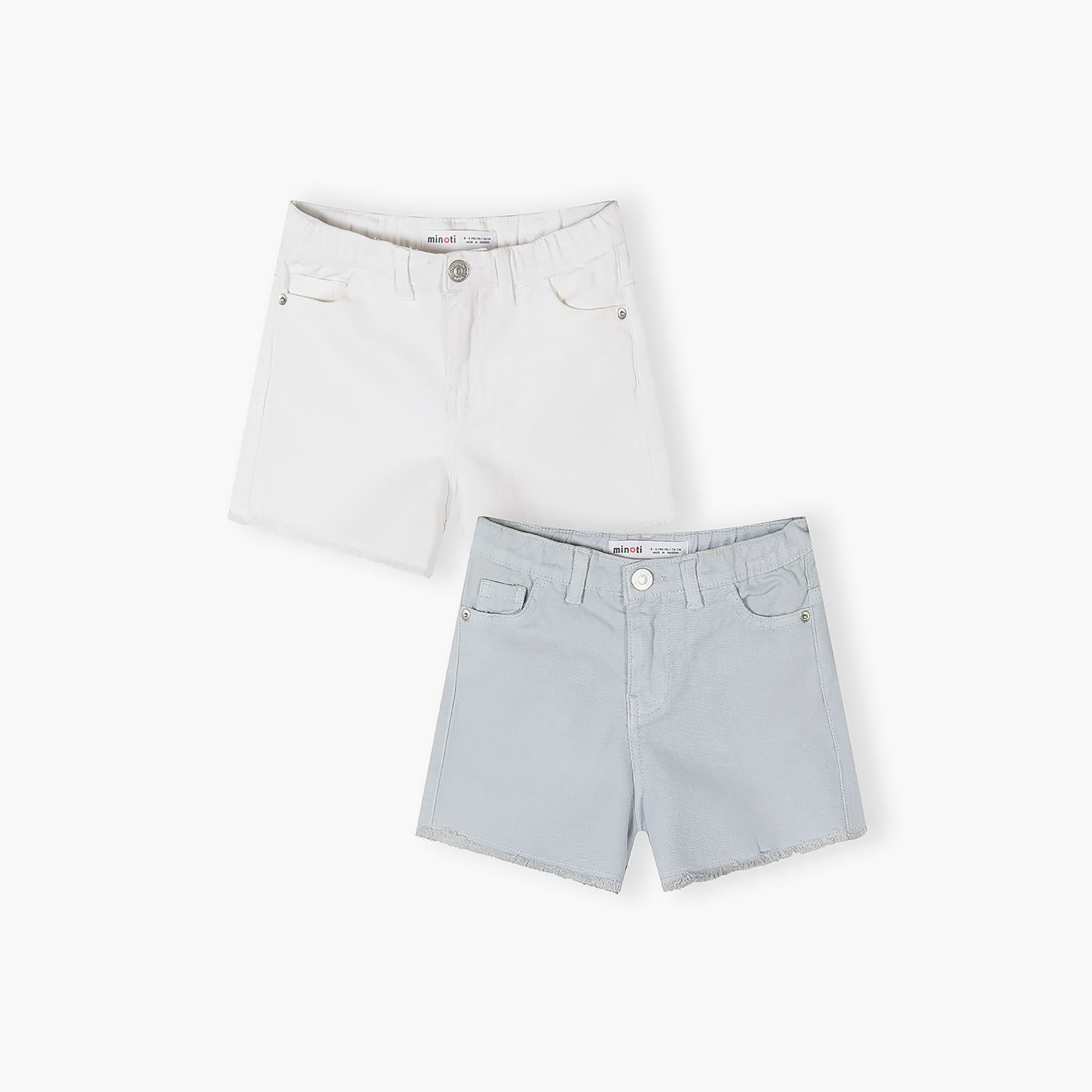 Minoti 2-Piece Elastic Buttoned Twill Shorts Set-girls-clothing-bottoms-shorts-image-1