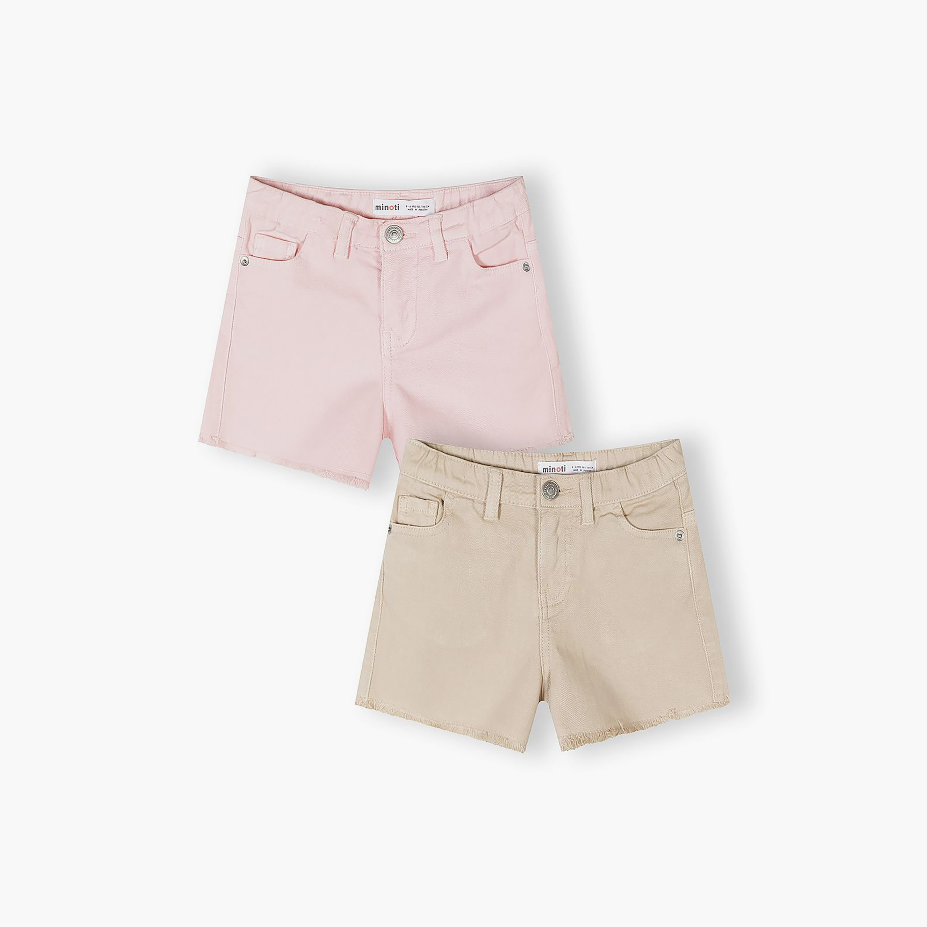 Minoti 2-Piece Elastic Buttoned Twill Shorts Set-girls-clothing-bottoms-shorts-image-1