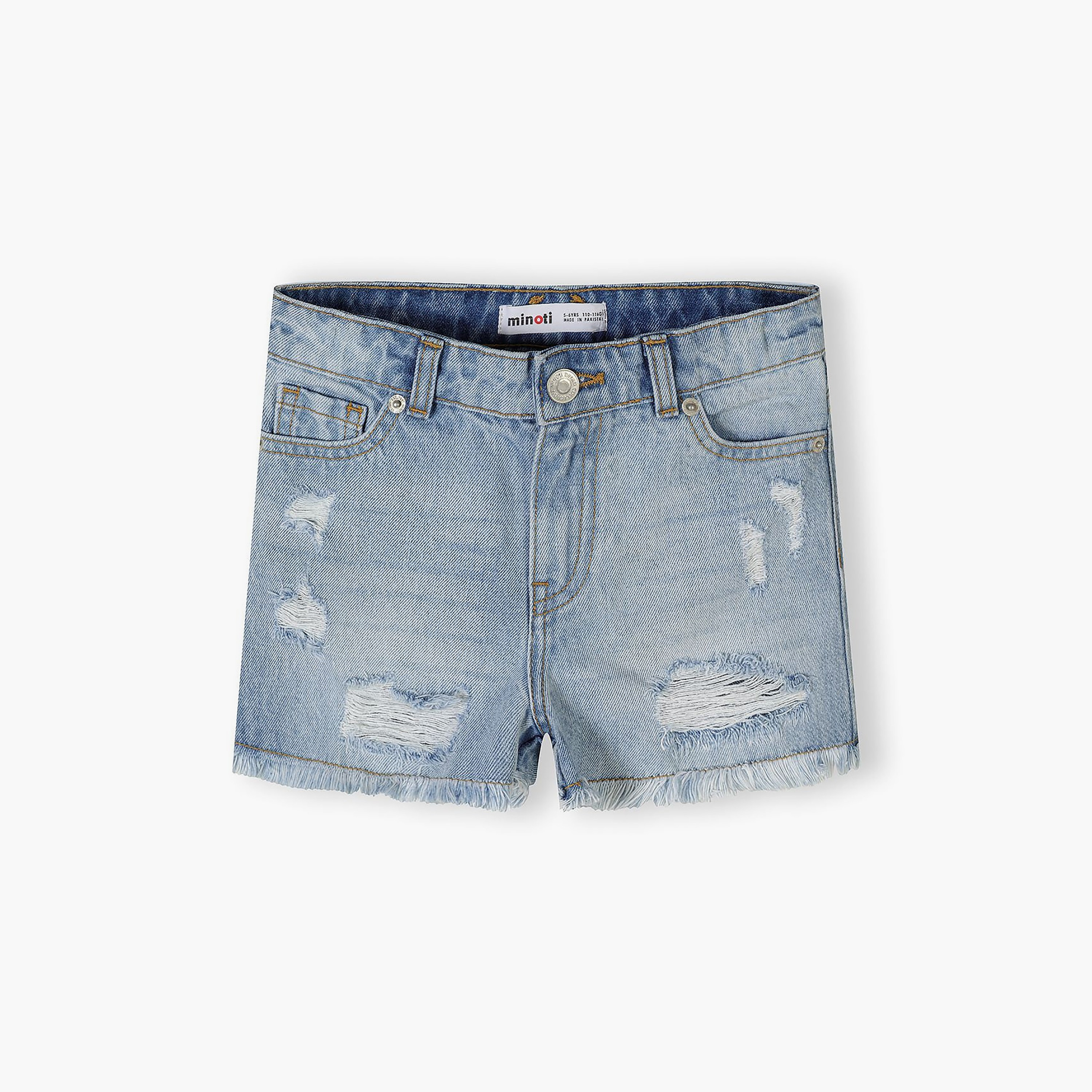 Minoti 2-Piece Ribbed Denim Shorts Set-girls-clothing-bottoms-shorts-image-3