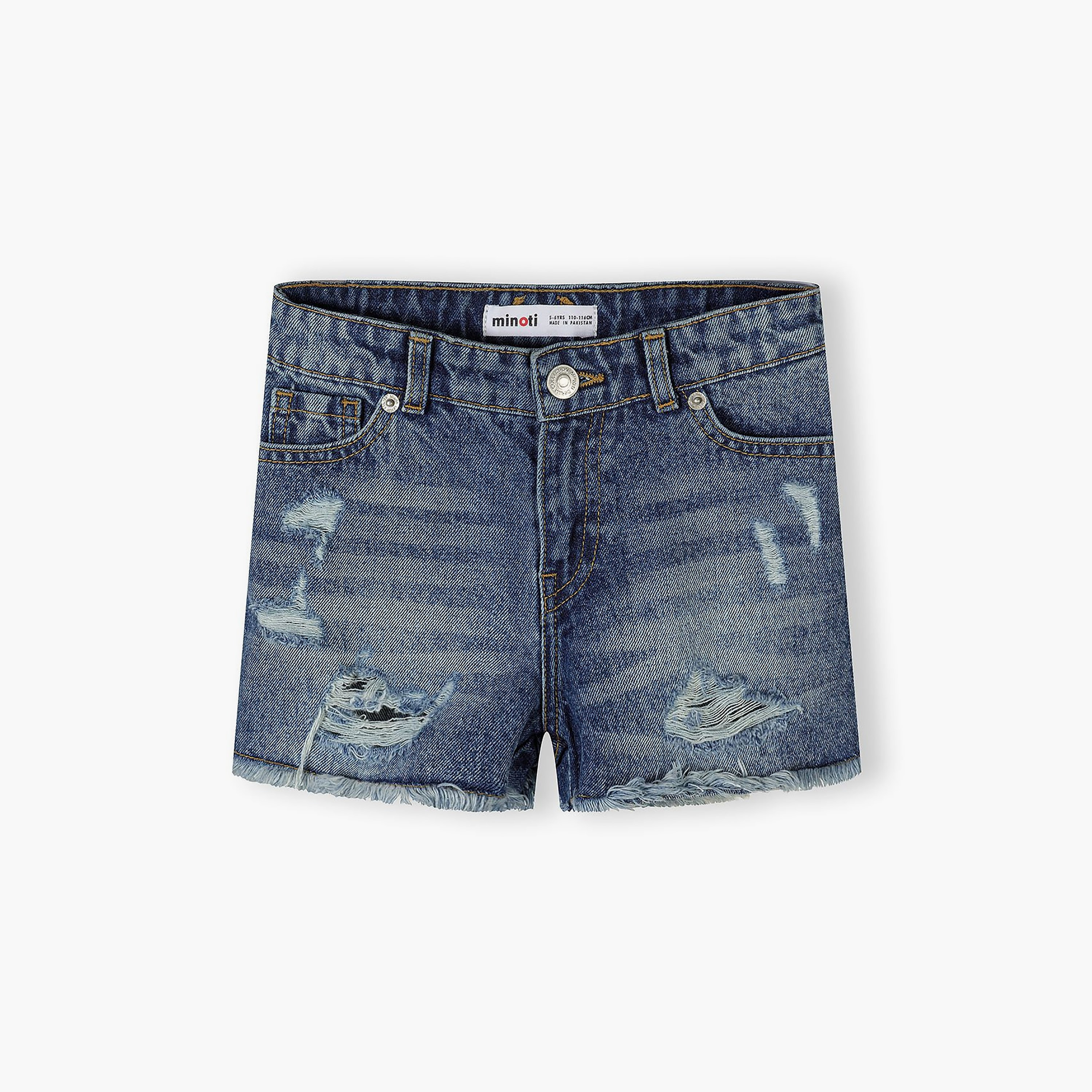 طقم شورت دينيم ريبد قطعتين من مينوتي-girls-clothing-bottoms-shorts-image-5