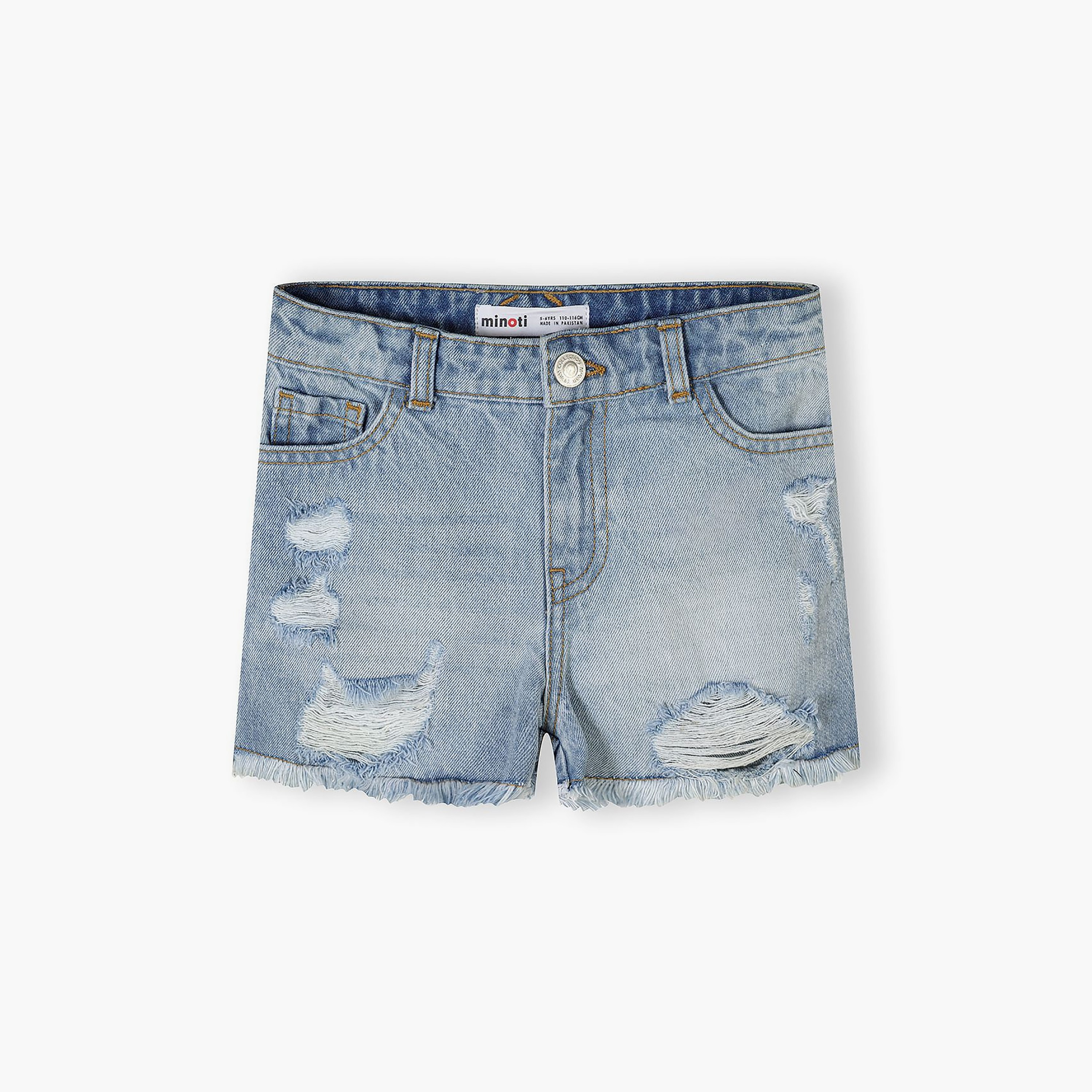 Minoti 2-Piece Ribbed Denim Shorts Set-girls-clothing-bottoms-shorts-image-2