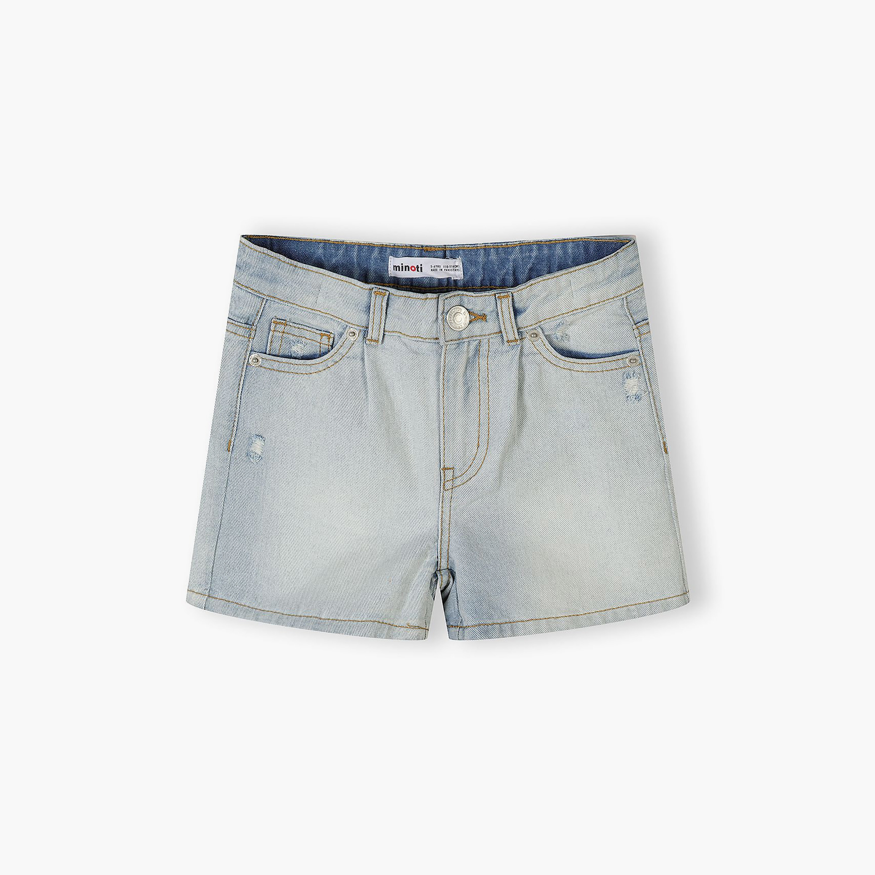 طقم شورت دينيم بخصر عال قطعتين من مينوتي-girls-clothing-bottoms-shorts-image-2