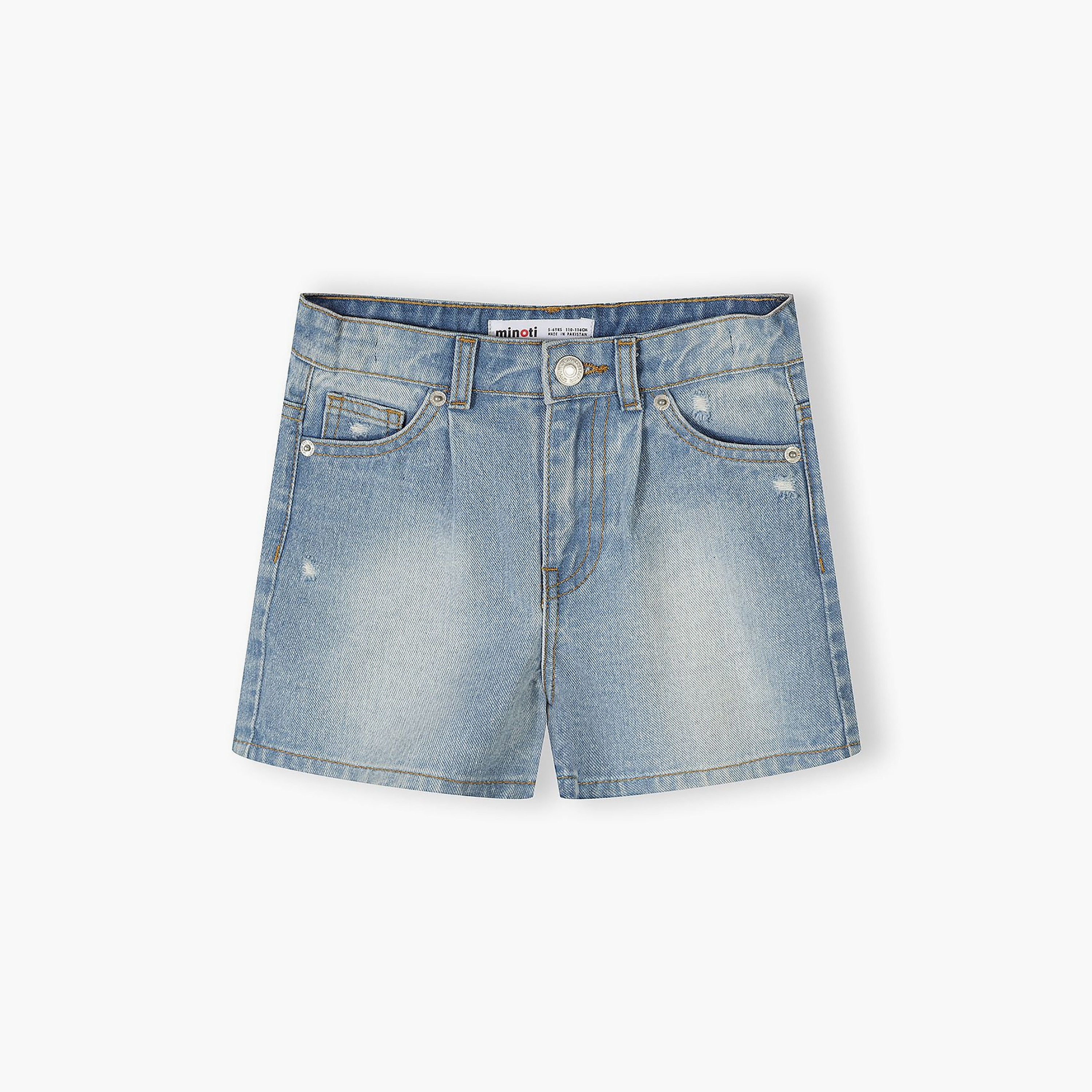 طقم شورت دينيم بخصر عال قطعتين من مينوتي-girls-clothing-bottoms-shorts-image-4