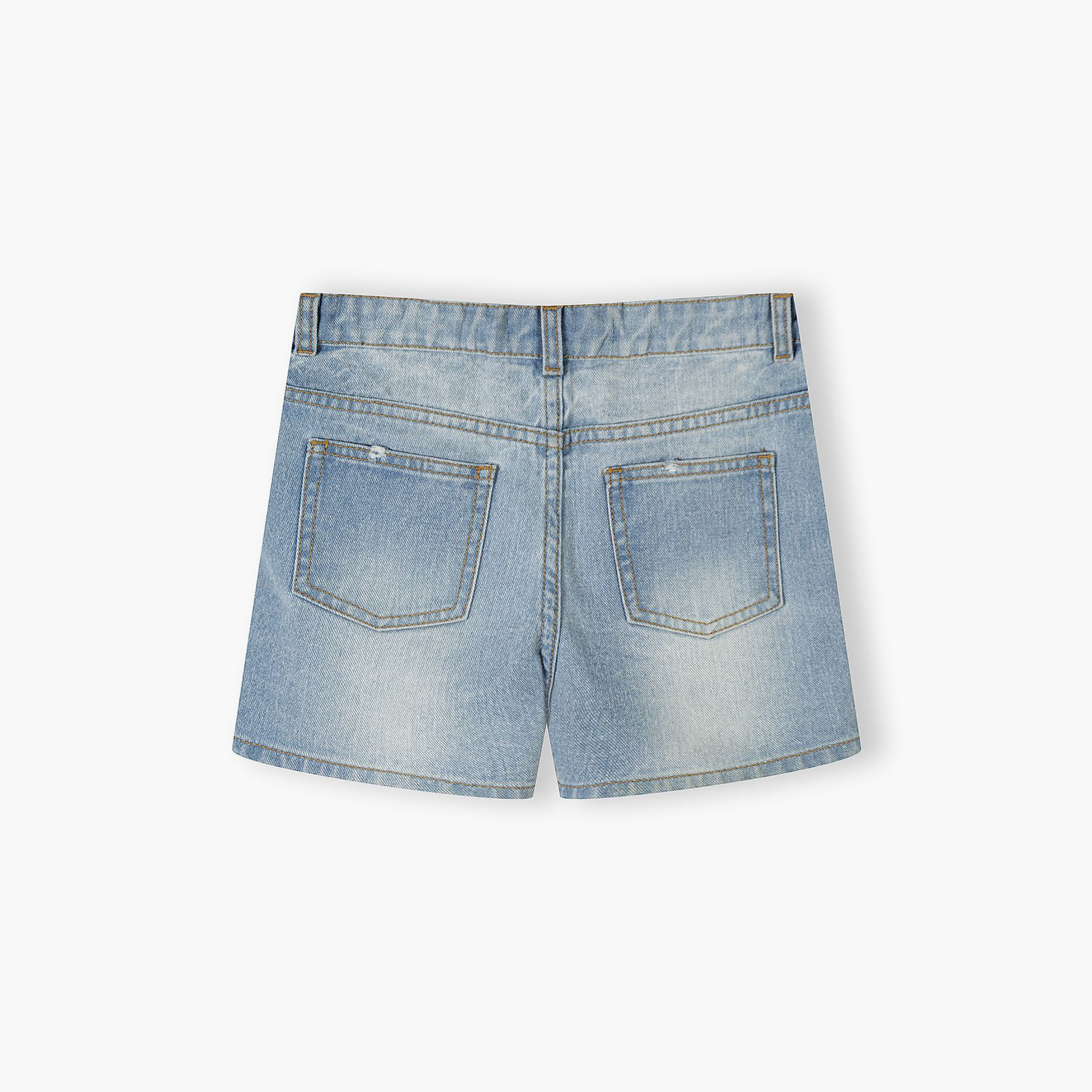 طقم شورت دينيم بخصر عال قطعتين من مينوتي-girls-clothing-bottoms-shorts-image-5