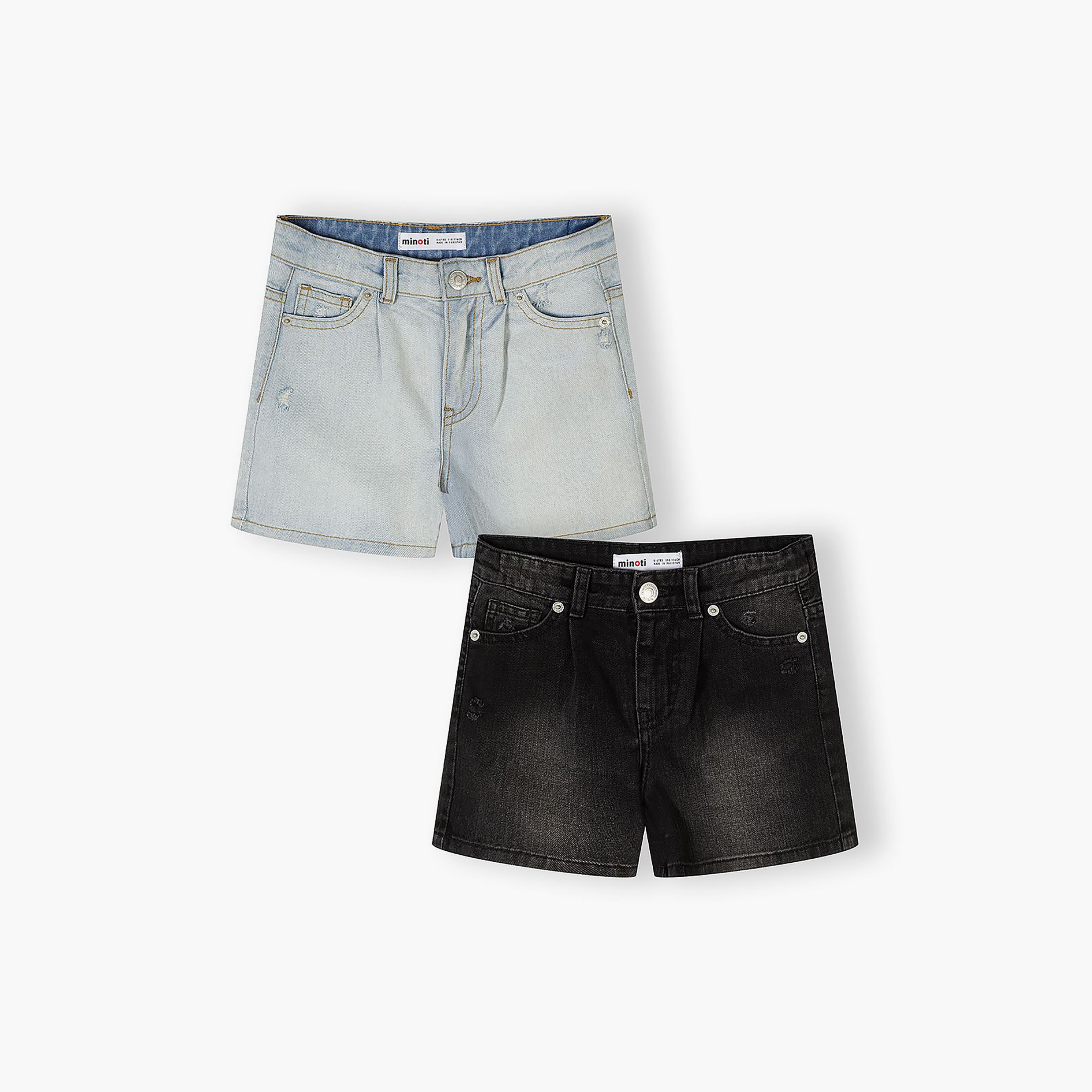 Minoti 2-Piece High Waist Denim Shorts Set-girls-clothing-bottoms-shorts-image-1