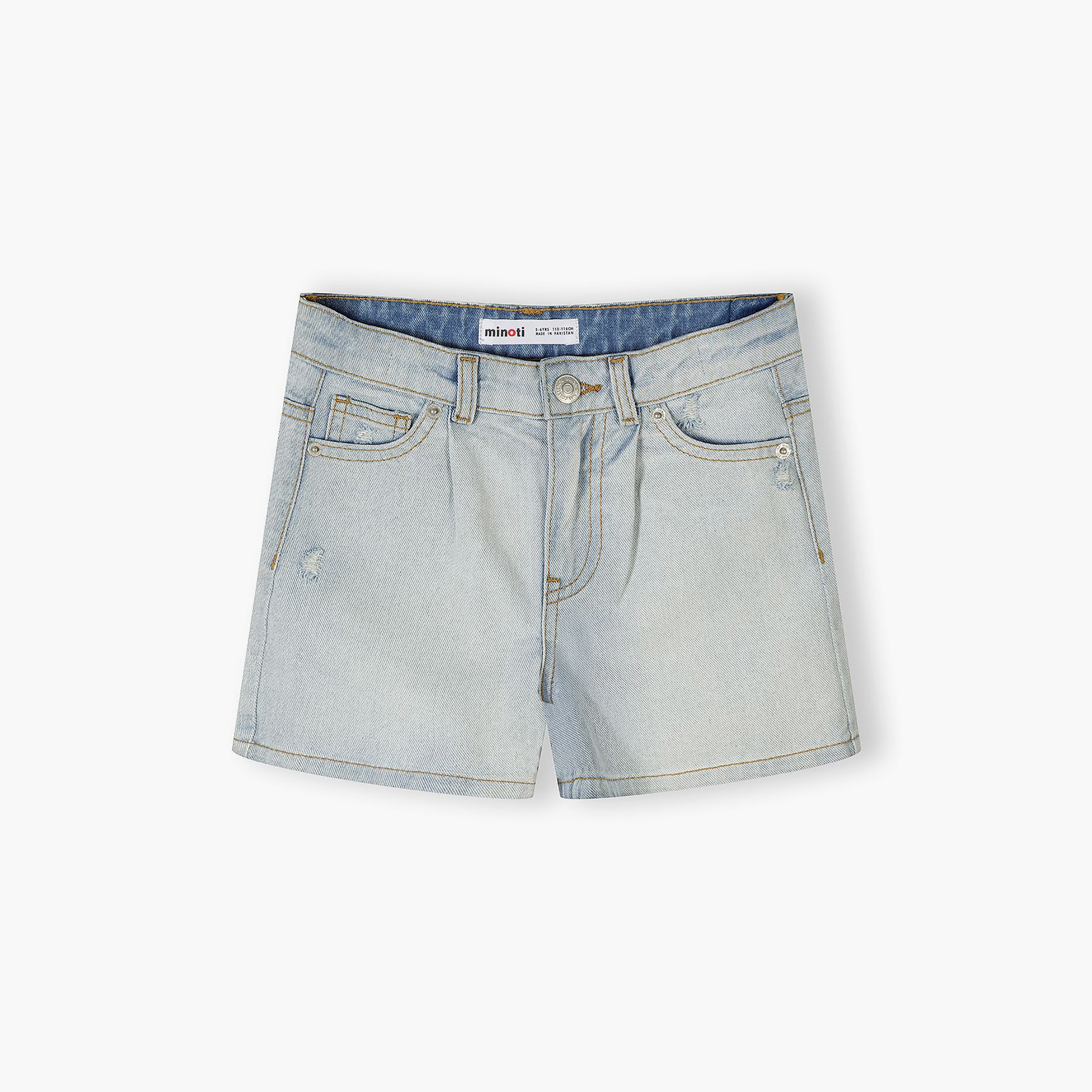 Minoti 2-Piece High Waist Denim Shorts Set-girls-clothing-bottoms-shorts-image-2