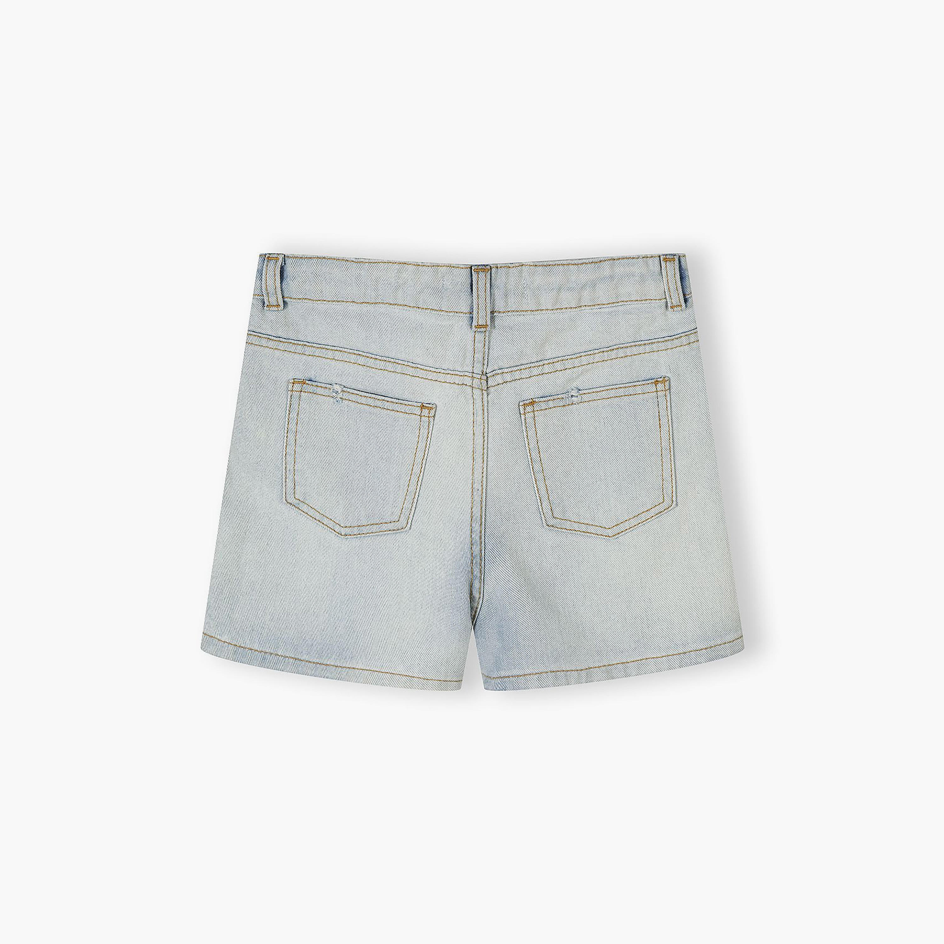 طقم شورت دينيم بخصر عال قطعتين من مينوتي-girls-clothing-bottoms-shorts-image-3
