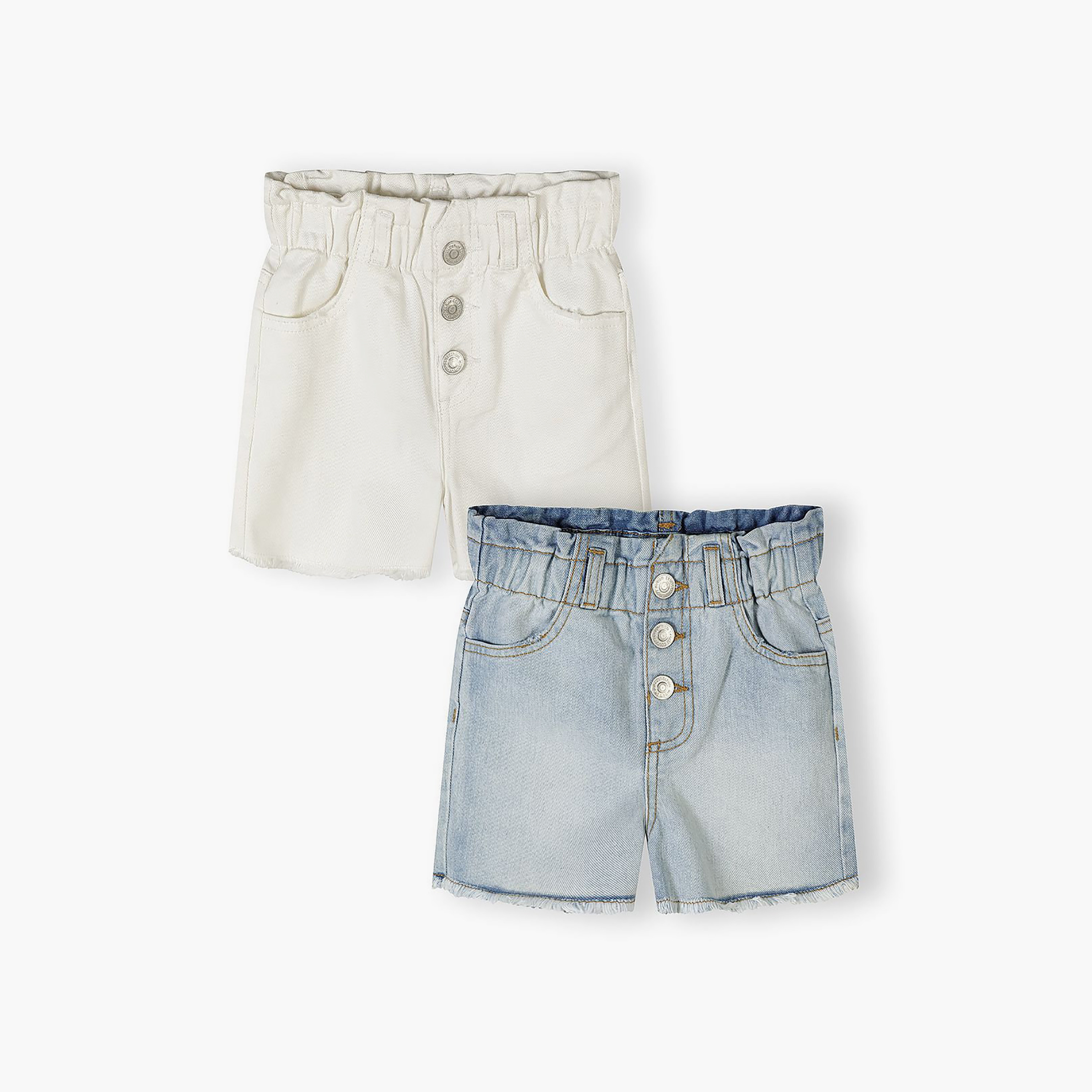 طقم شورت بخصر مطاطي قطعتين من مينوتي-girls-clothing-bottoms-shorts-image-1
