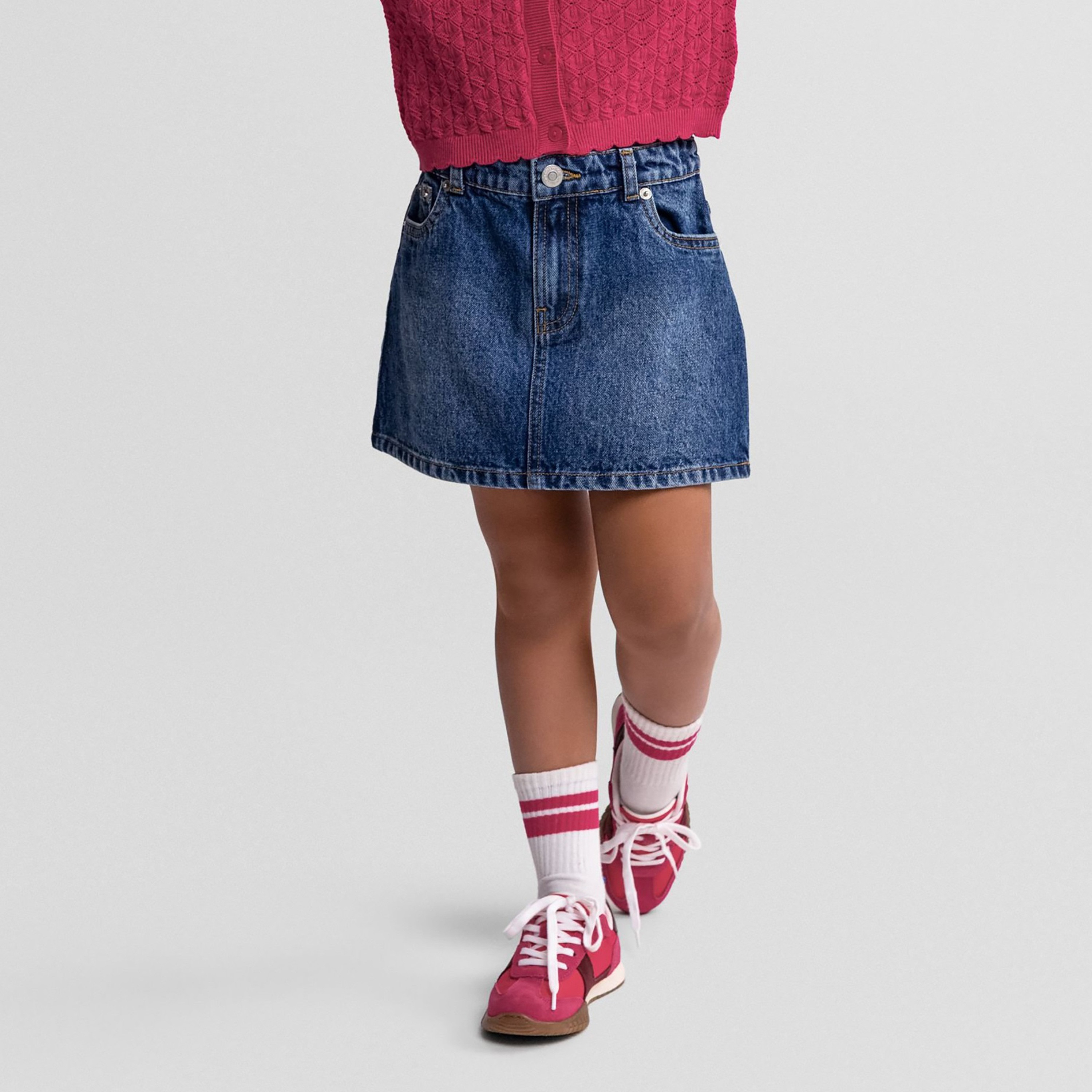 Minoti A-Line Shaped Denim Skirt-girls-clothing-bottoms-skirts-image-1