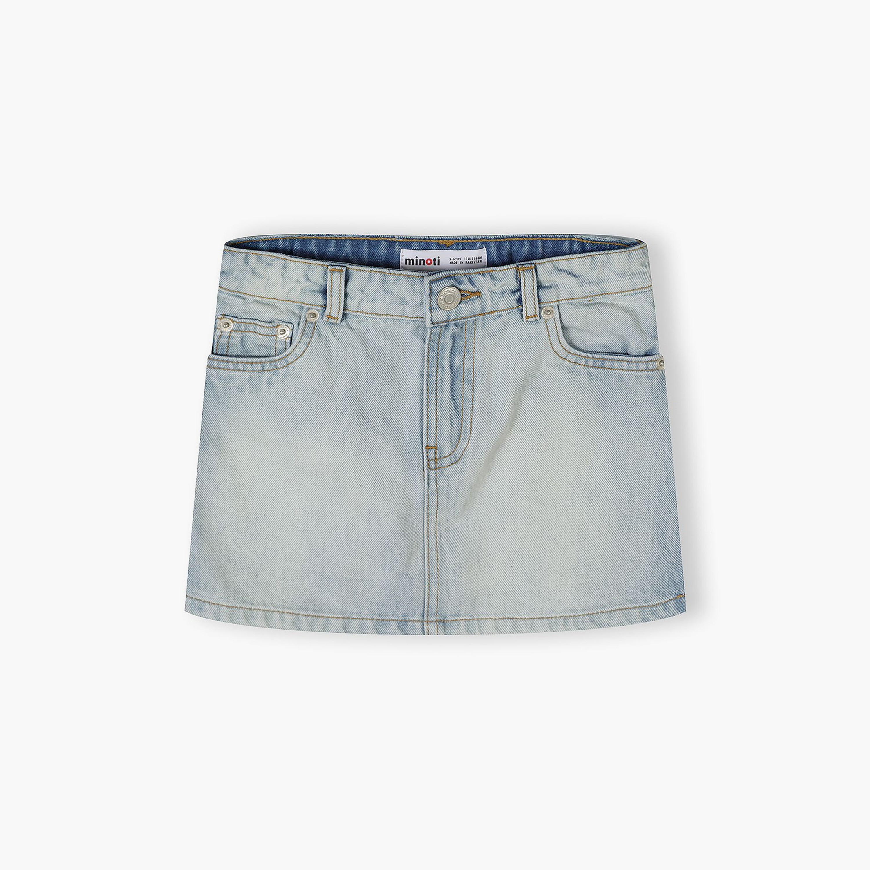 Minoti A-Line Shaped Denim Skirt-girls-clothing-bottoms-skirts-image-1