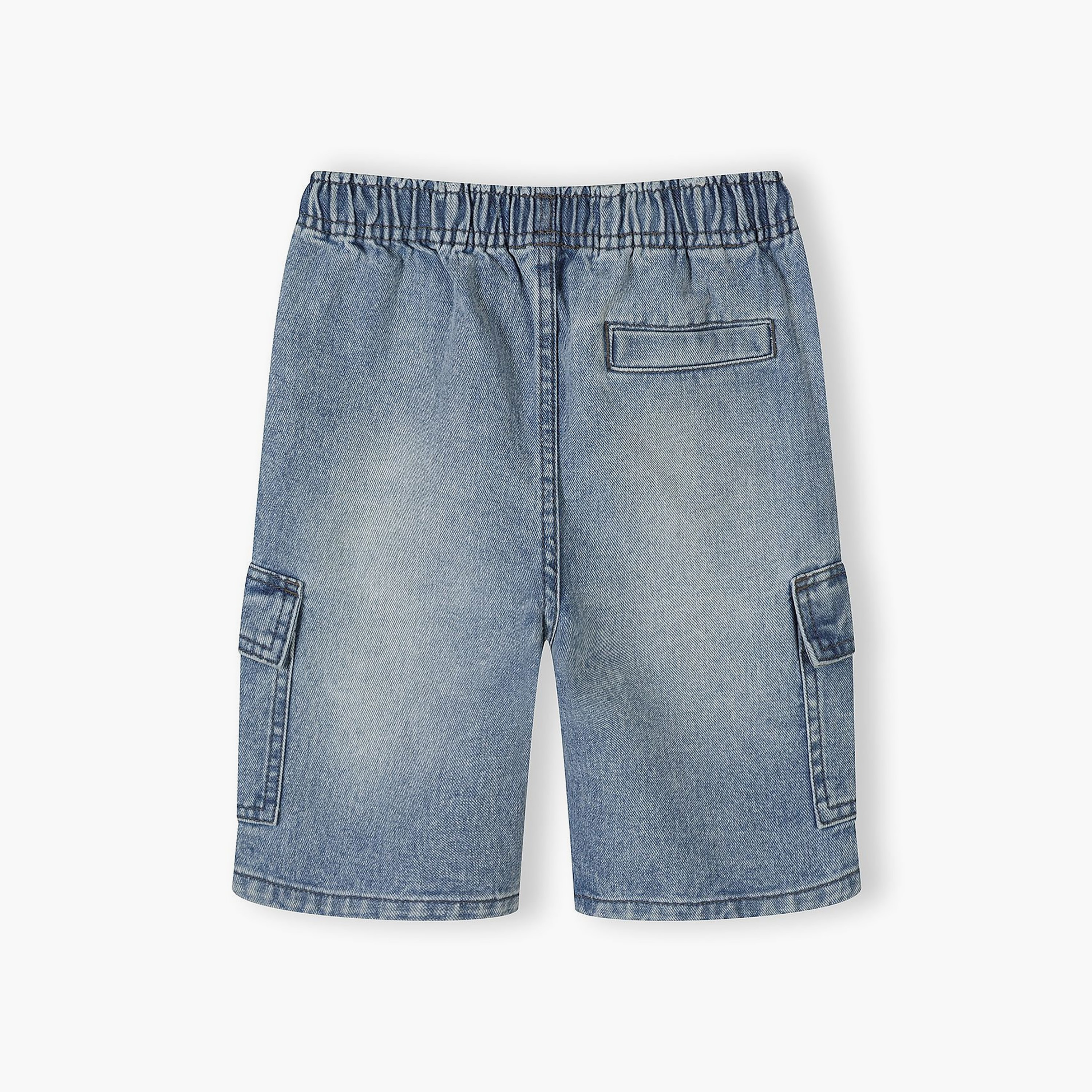 طقم شورتات دينيم بجيوب وخصر مطاطي ورباط قطعتين من مينوتي-boys-clothing-bottoms-shorts-image-4