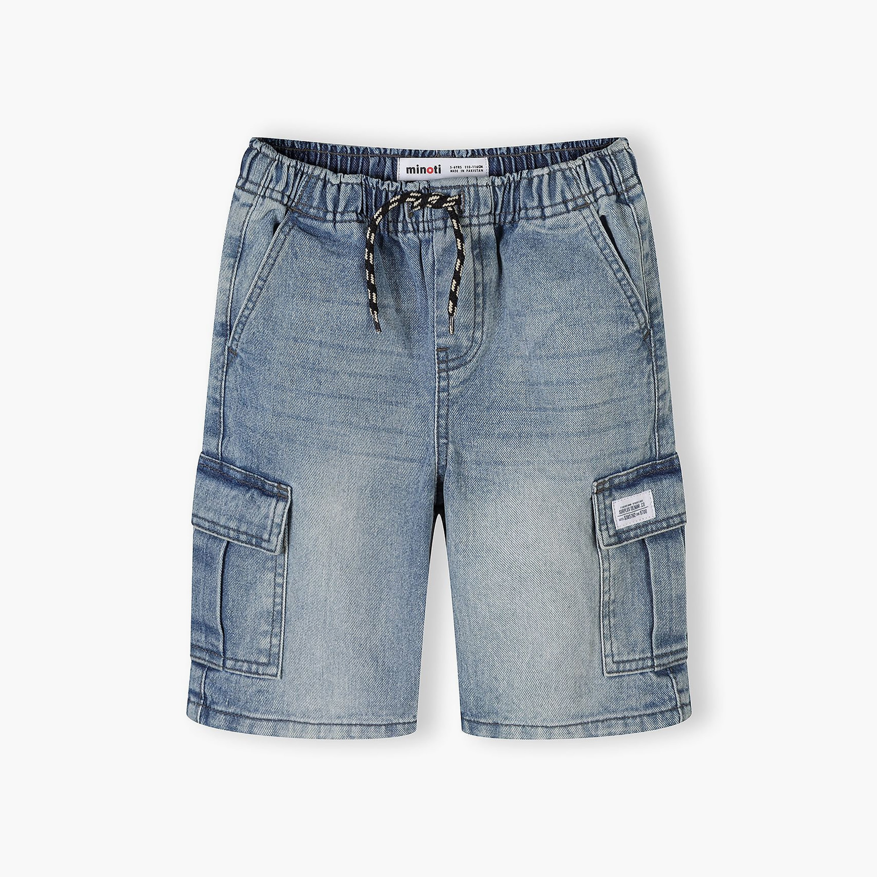 Minoti 2-Piece Elasticated Drawstring Pocketed Denim Shorts Set-boys-clothing-bottoms-shorts-image-4