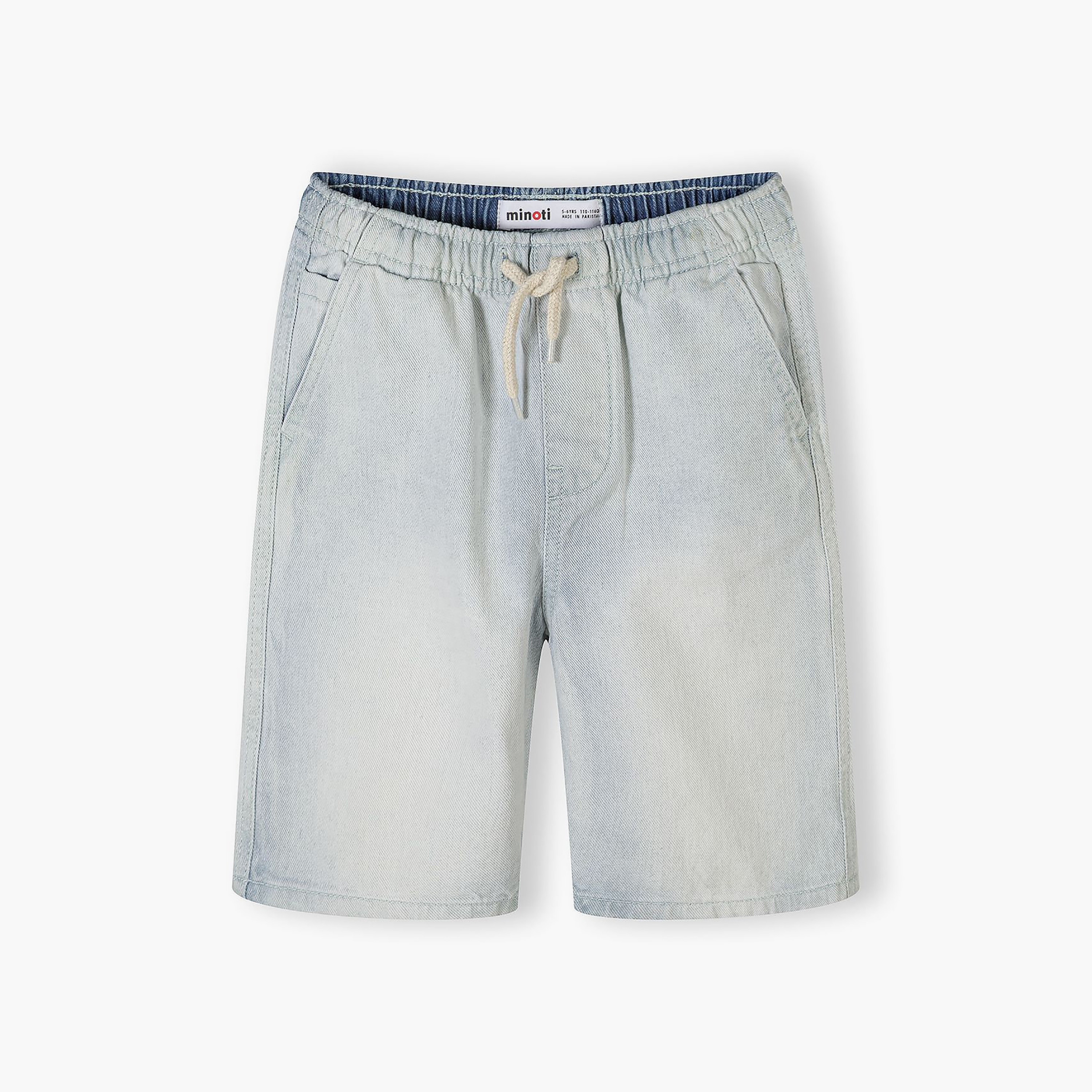 طقم شورتات دينيم بخصر مطاطي ورباط قطعتين من مينوتي-boys-clothing-bottoms-shorts-image-2