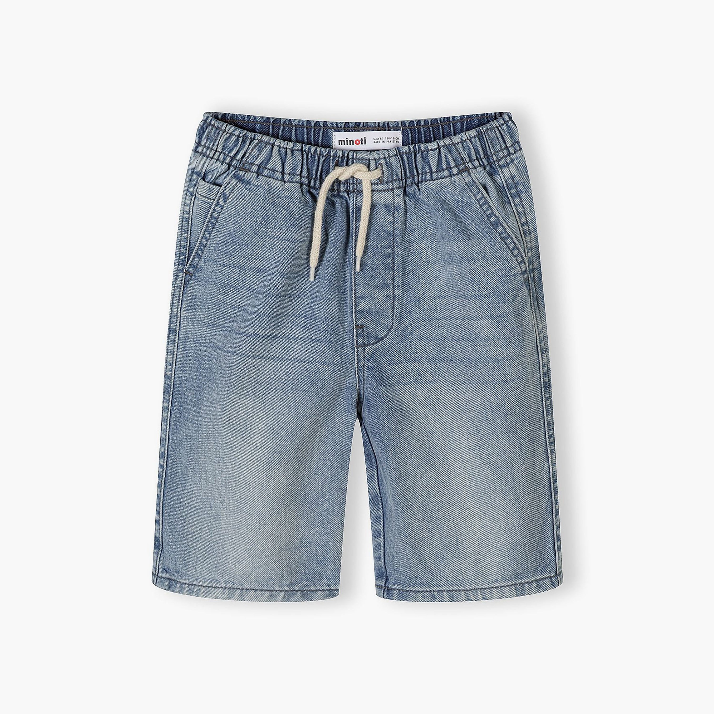 طقم شورتات دينيم بخصر مطاطي ورباط قطعتين من مينوتي-boys-clothing-bottoms-shorts-image-4