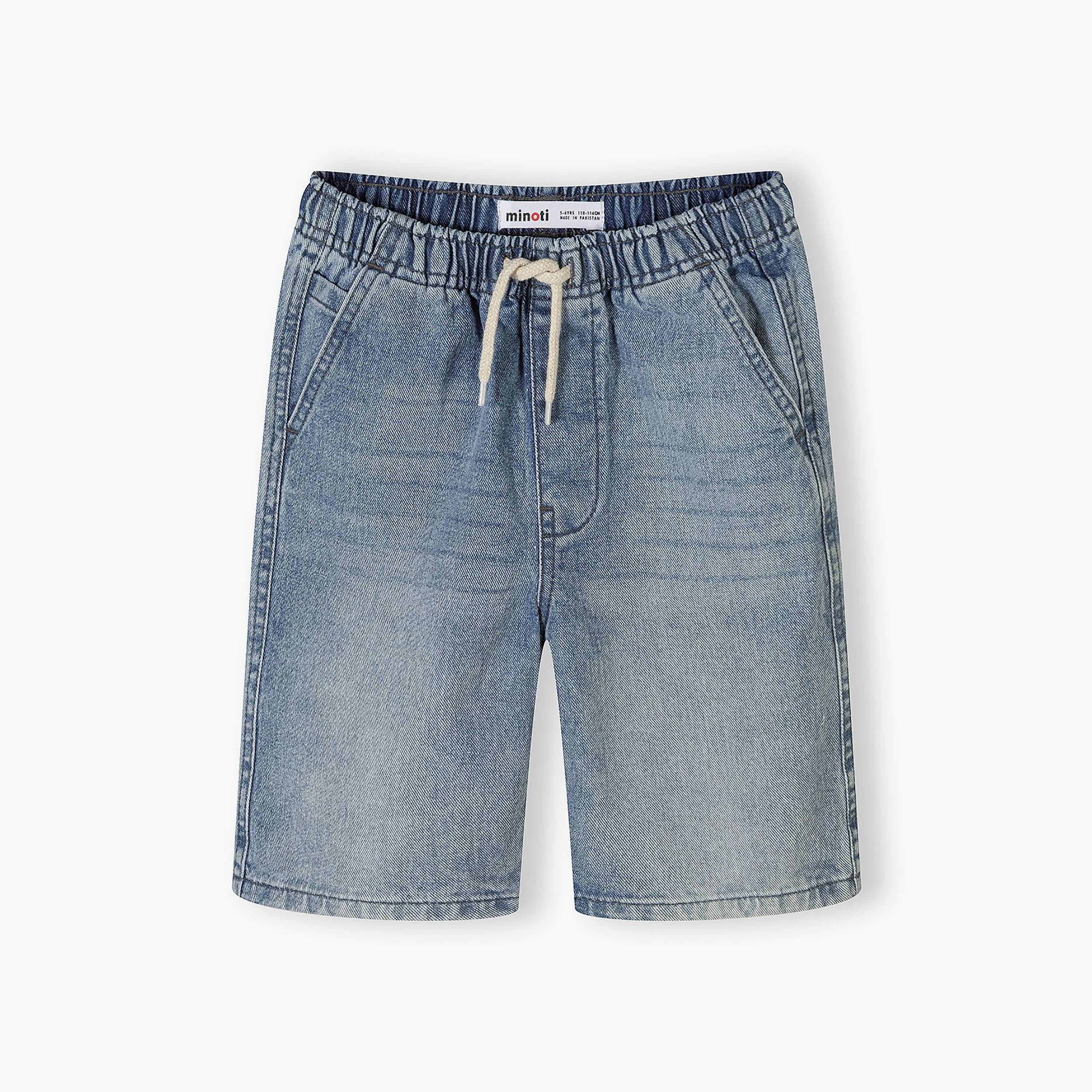Minoti 2-Piece Elasticated Drawstring Denim Shorts Set-boys-clothing-bottoms-shorts-image-4