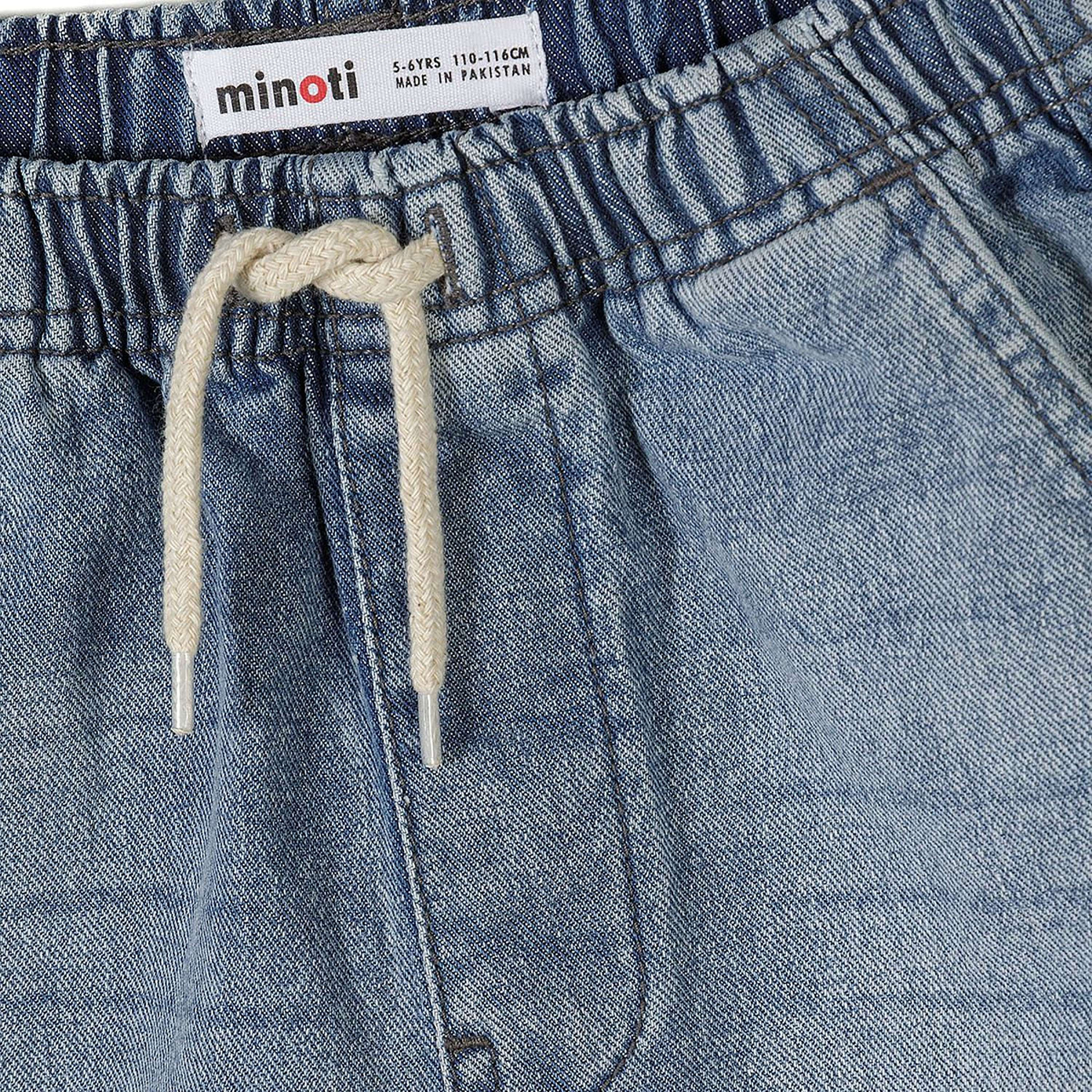 Minoti 2-Piece Elasticated Drawstring Denim Shorts Set-boys-clothing-bottoms-shorts-image-6
