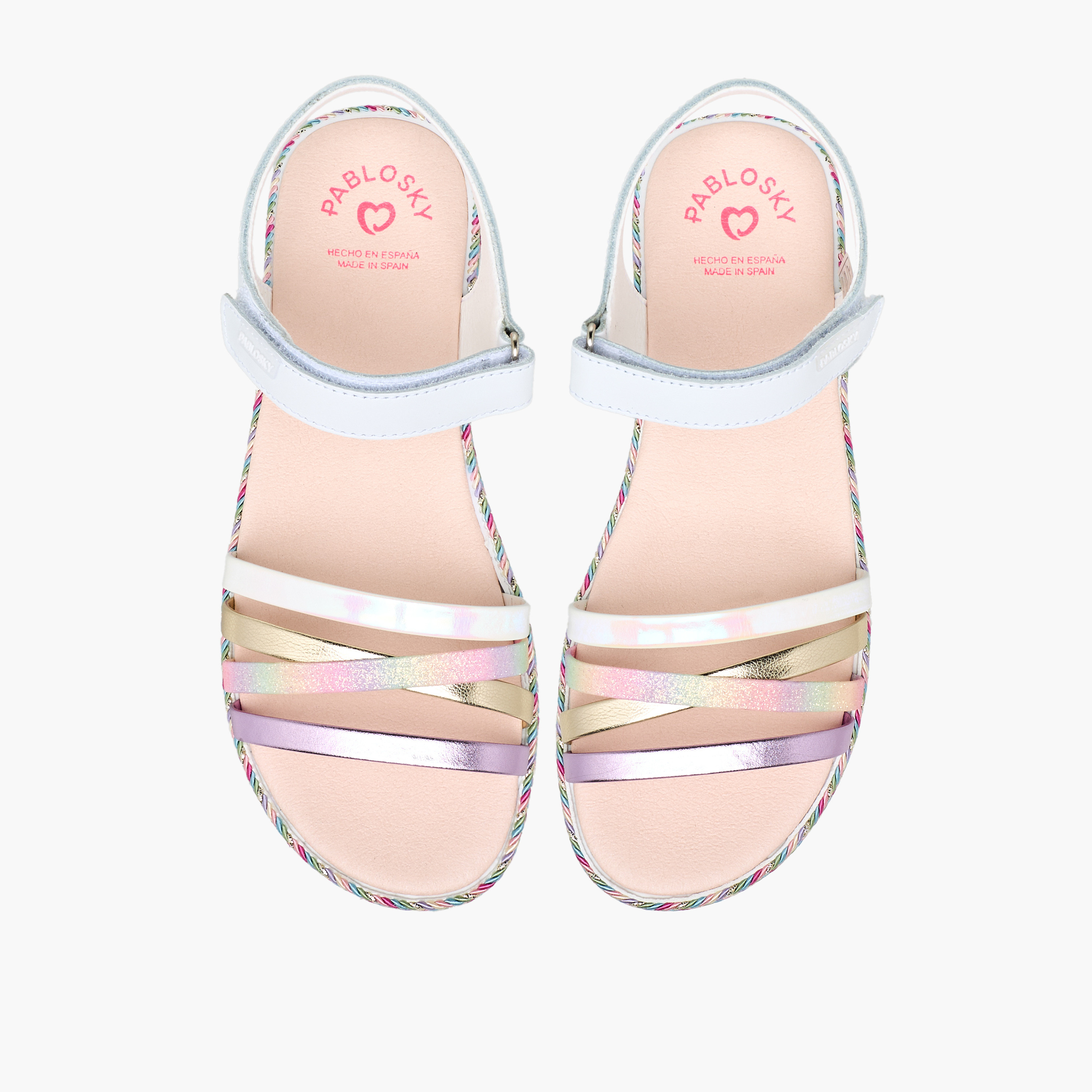 صندل بأشرطة جلدية مع شريط إغلاق لاصق للبنات من بابلوسكي-girls-shoes-sandals-image-1