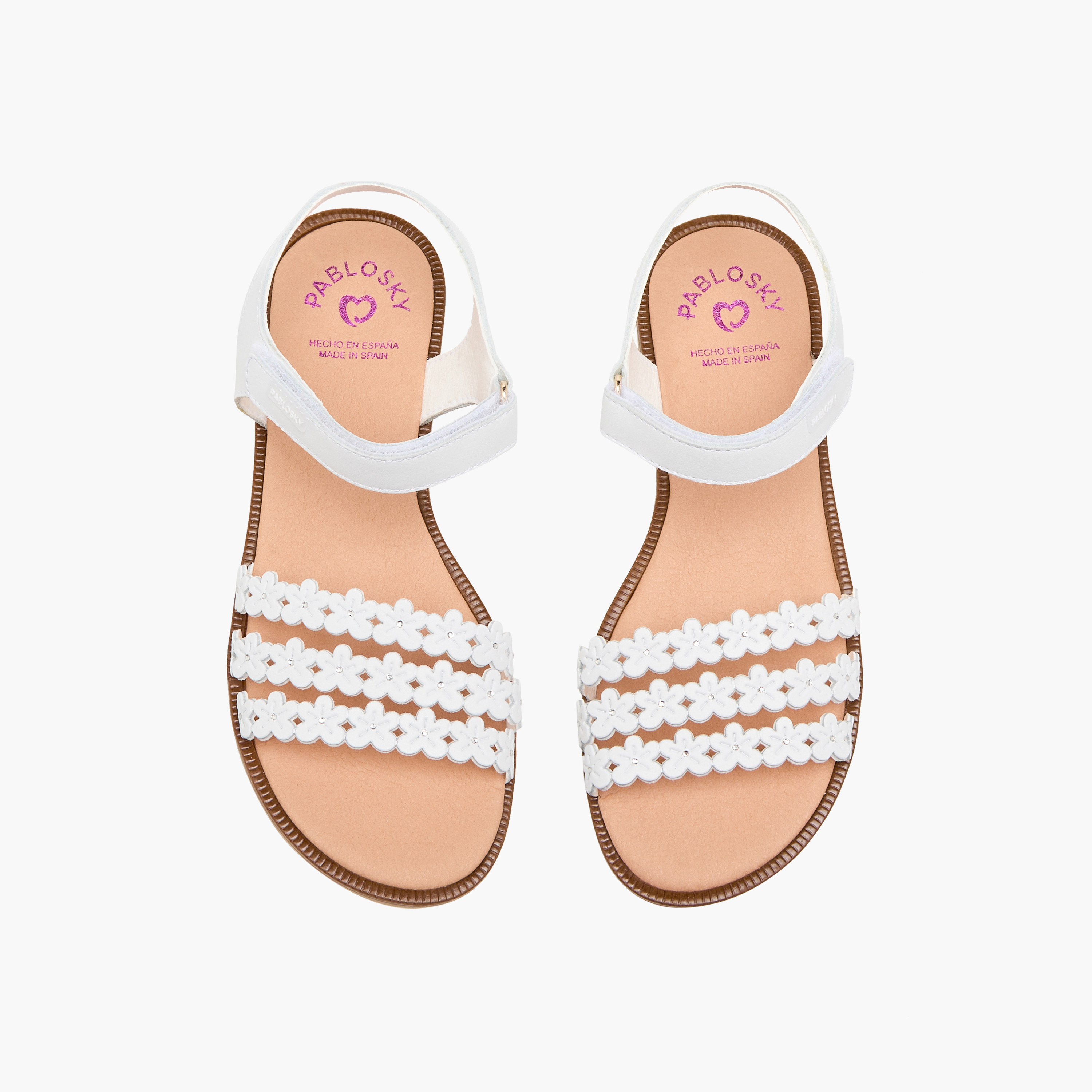 Pablosky Girls Floral Strap Hook & Loop Sandals-girls-shoes-sandals-image-1
