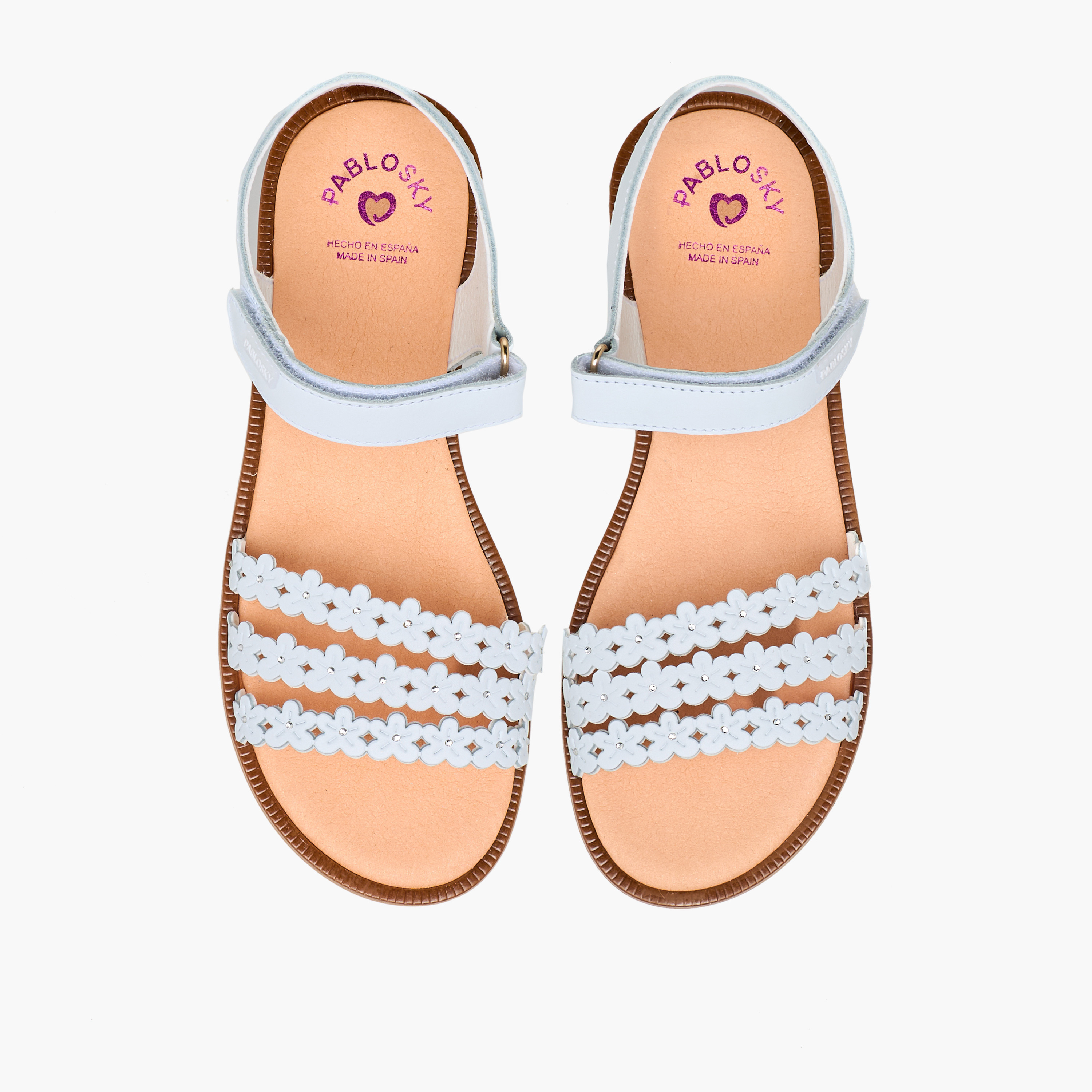 Pablosky Girls Floral Design Hook & Loop Sandals-girls-shoes-sandals-image-1