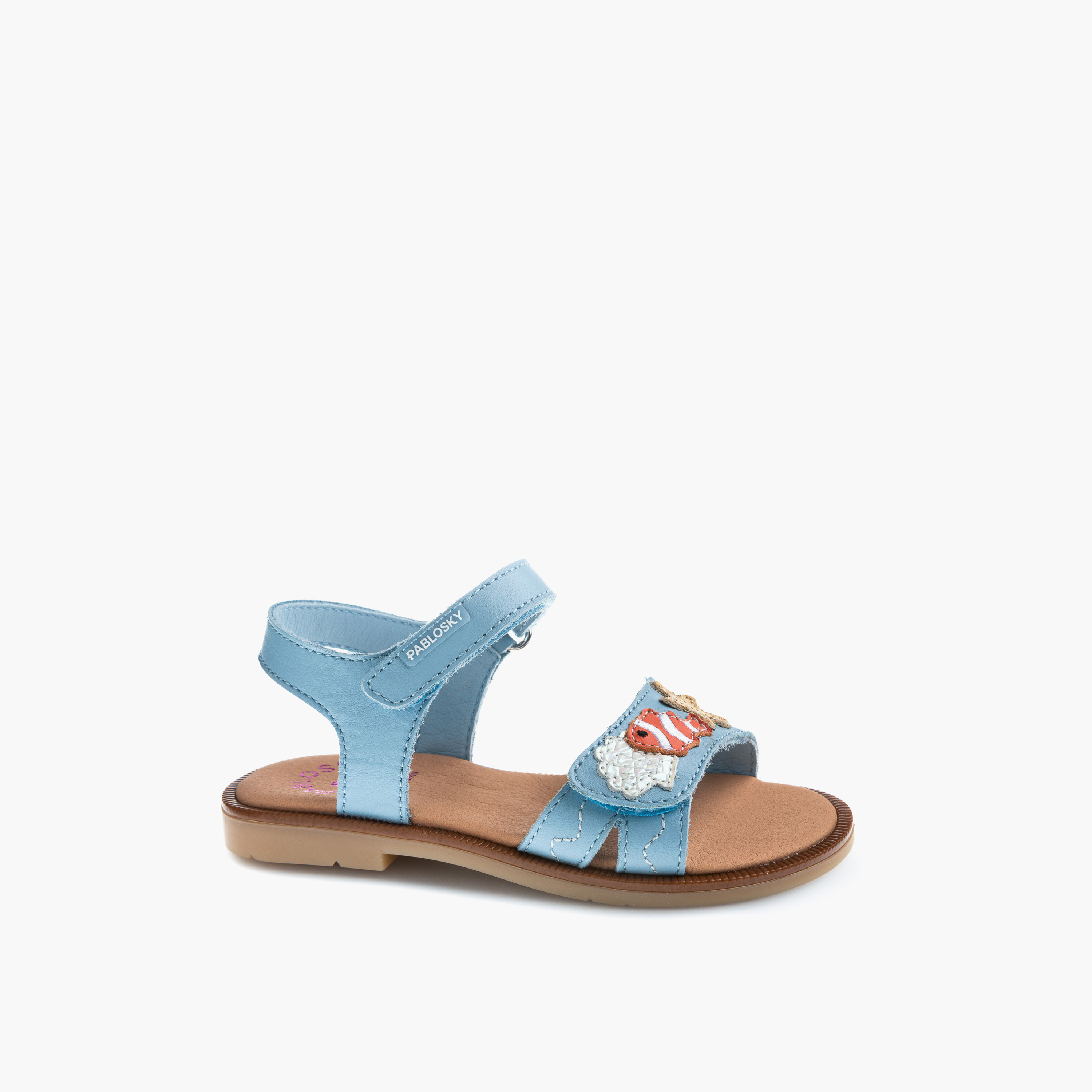 Pablosky Girls Leather Hook & Loop Strap Sandals-girls-shoes-sandals-image-1