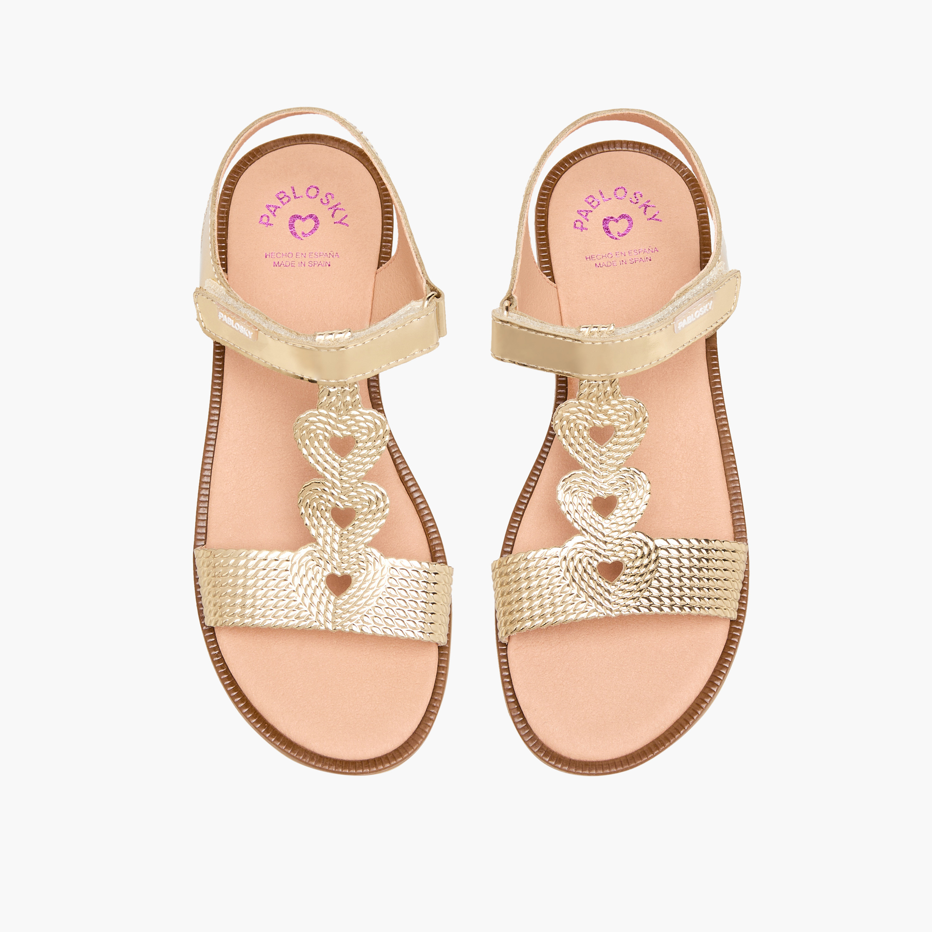 Pablosky Girls Metallic Heart Sandals-girls-shoes-sandals-image-1