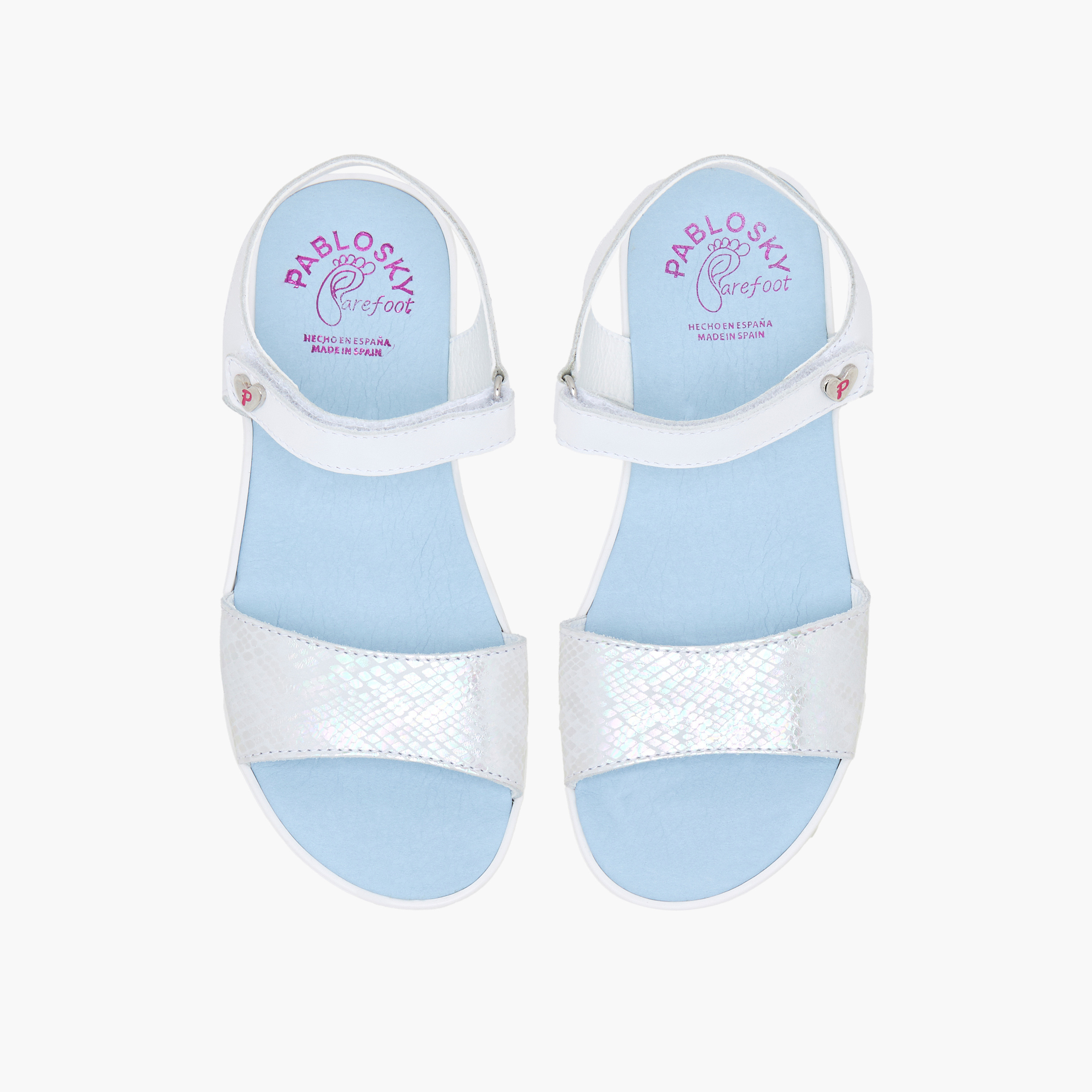 Pablosky Girls Metallic Strap Hook & Loop Sandals-girls-shoes-sandals-image-1