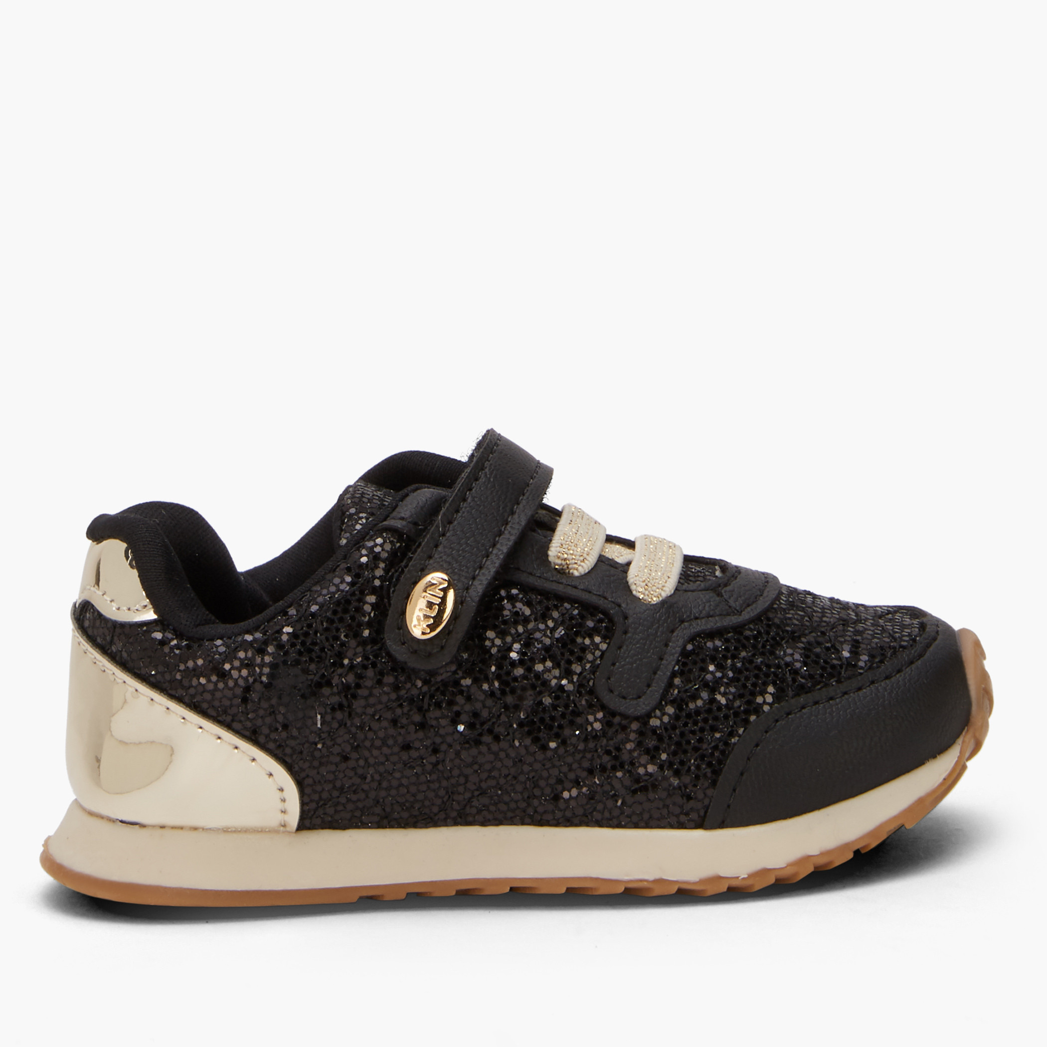 Klin Embellished Sneakers with Hook and Loop Closure-girls-shoes-sneakers-image-1