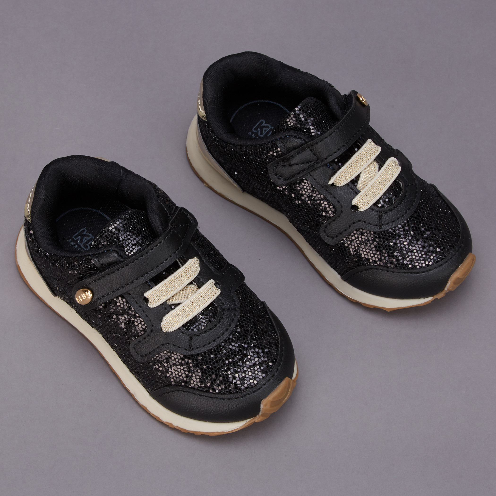 Klin Embellished Sneakers with Hook and Loop Closure-girls-shoes-sneakers-image-3