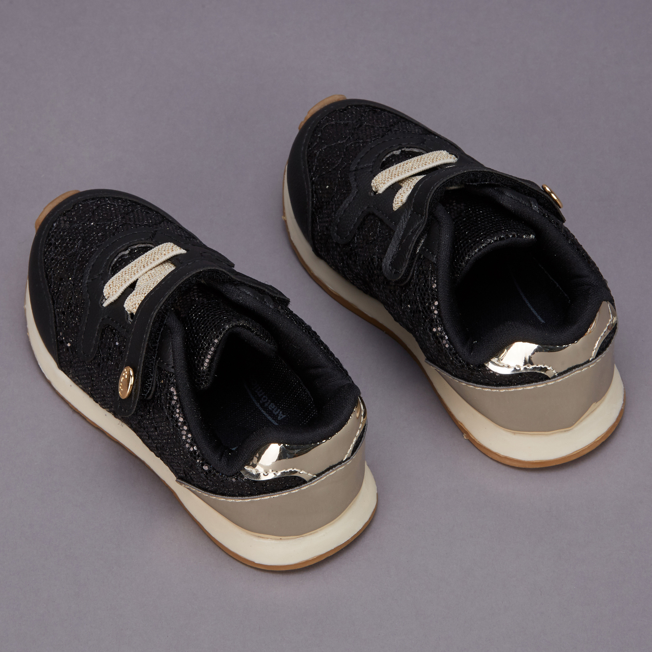 Klin Embellished Sneakers with Hook and Loop Closure-girls-shoes-sneakers-image-4