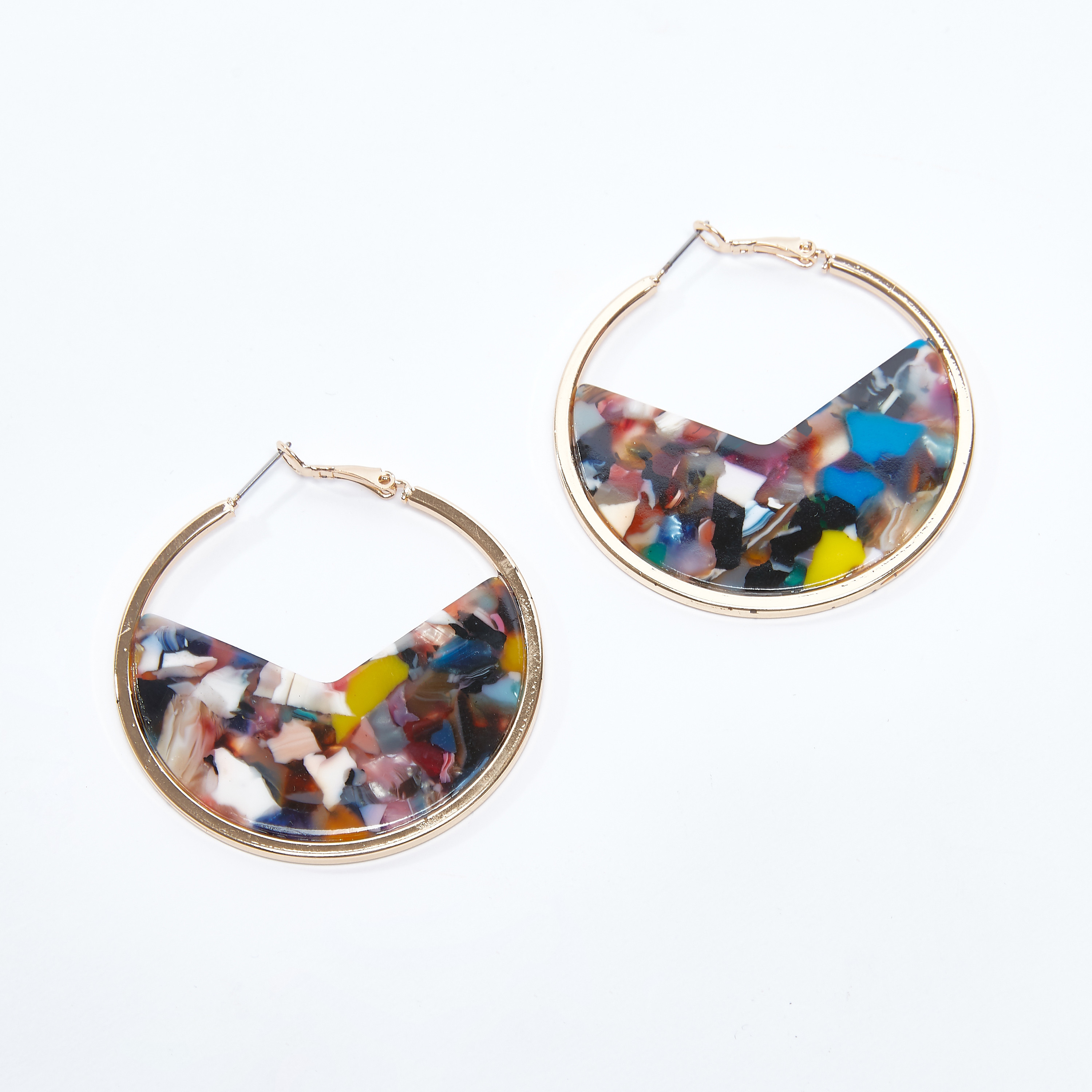 Buy Printed Round Dangling Earrings with Hinged Hoop Online ...