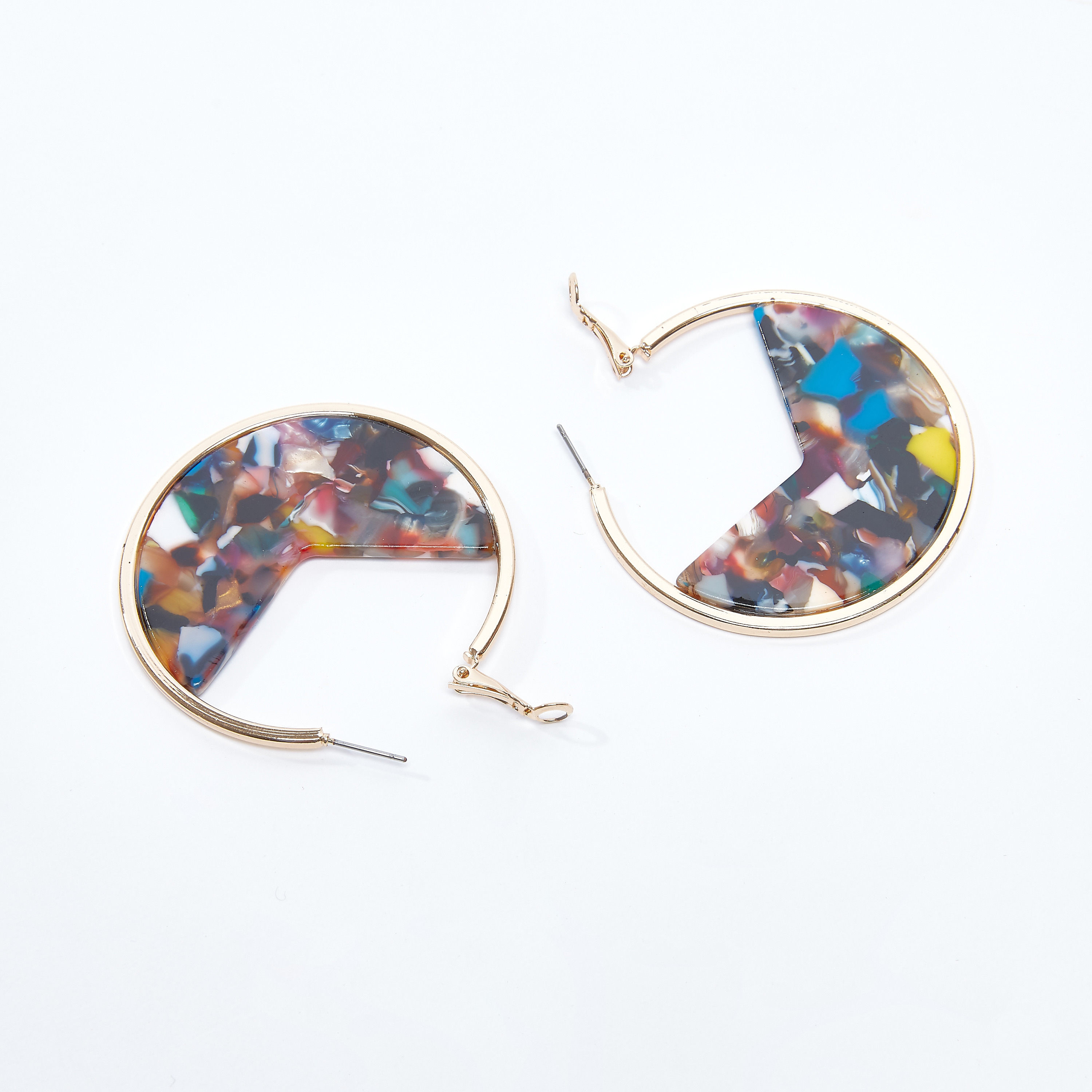 Buy Printed Round Dangling Earrings with Hinged Hoop Online ...