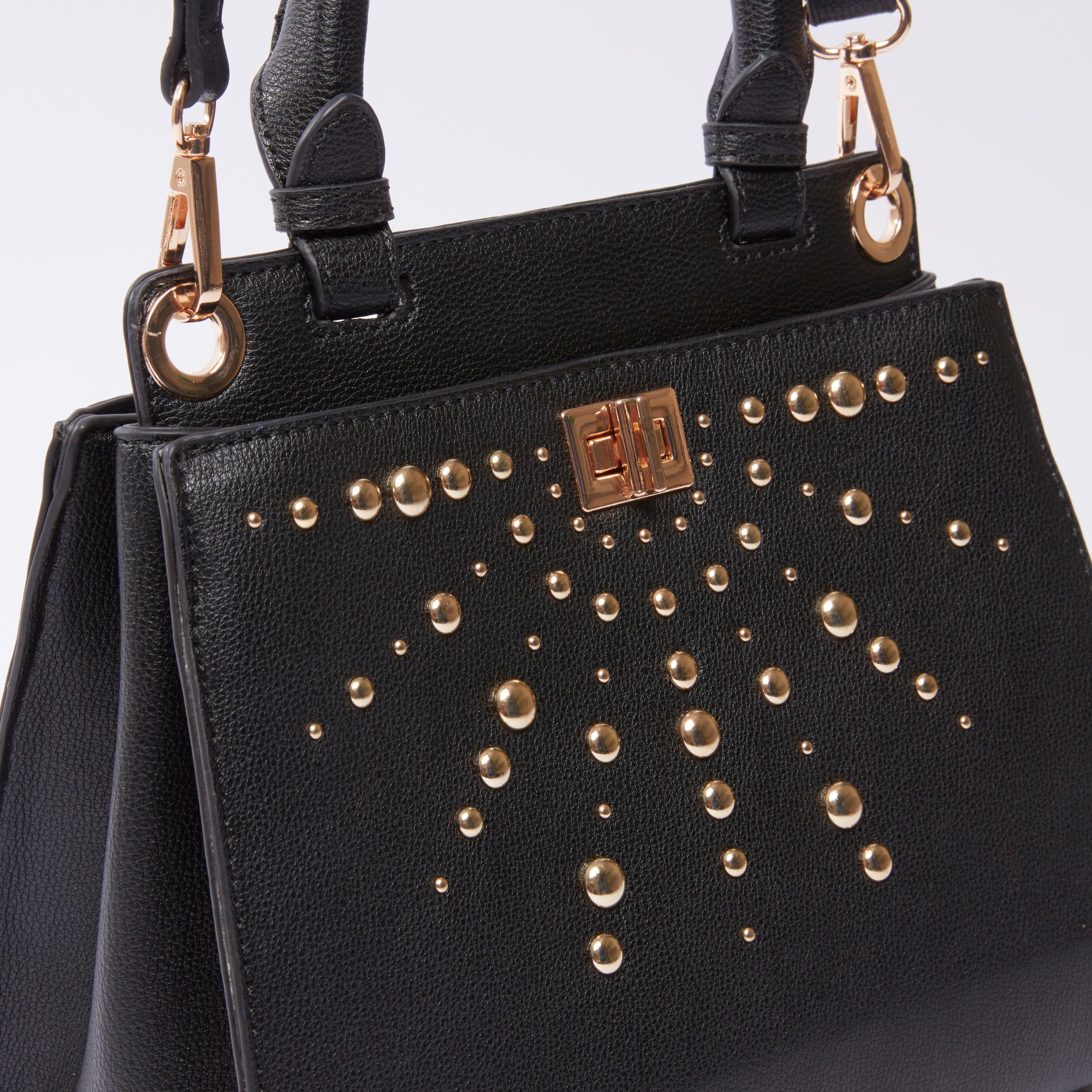 حقيبة يد بارزة الملمس بحمالة قابلة للفصل وتفاصيل مرصّعة-women-bagsandwallets-handbags-image-4