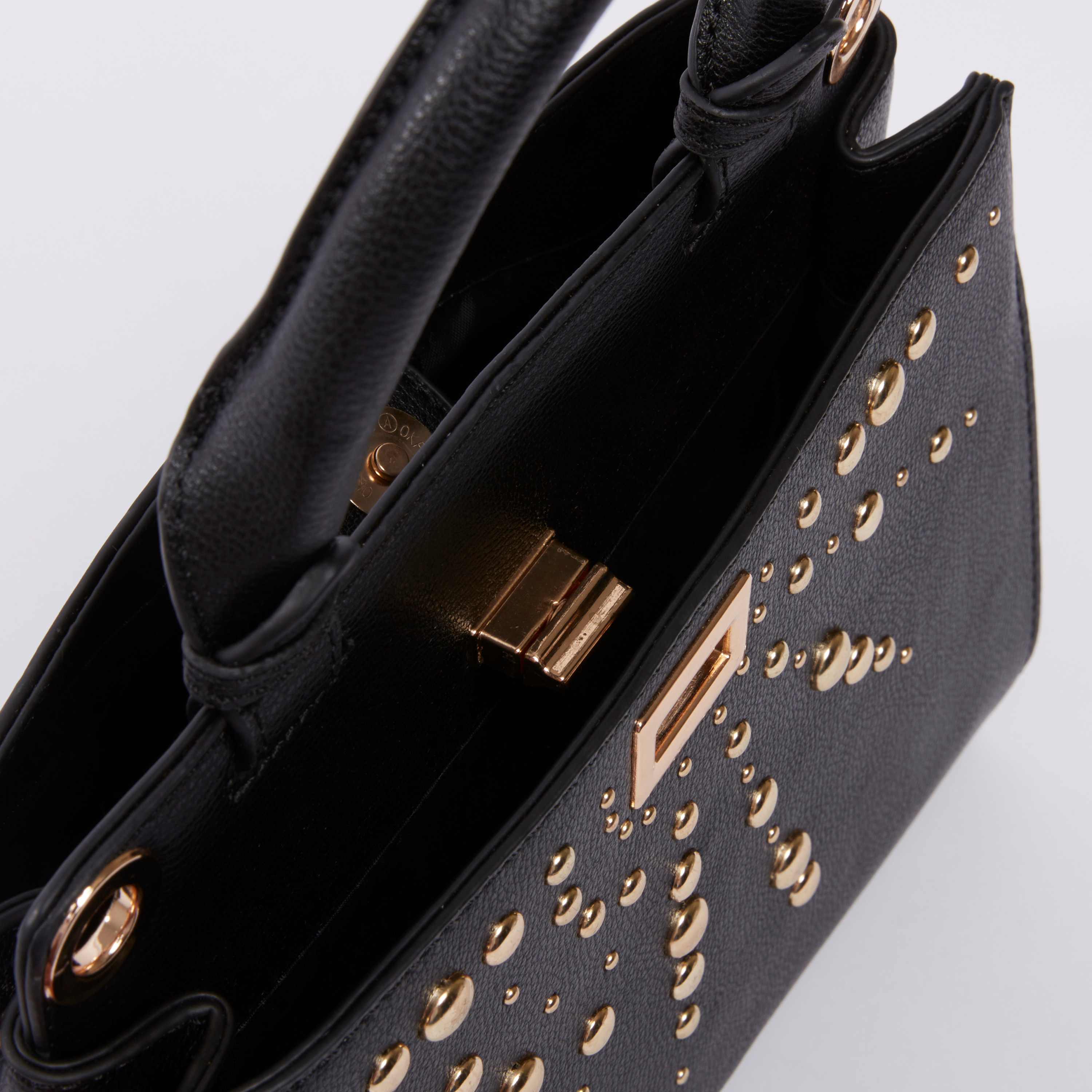 حقيبة يد بارزة الملمس بحمالة قابلة للفصل وتفاصيل مرصّعة-women-bagsandwallets-handbags-image-5