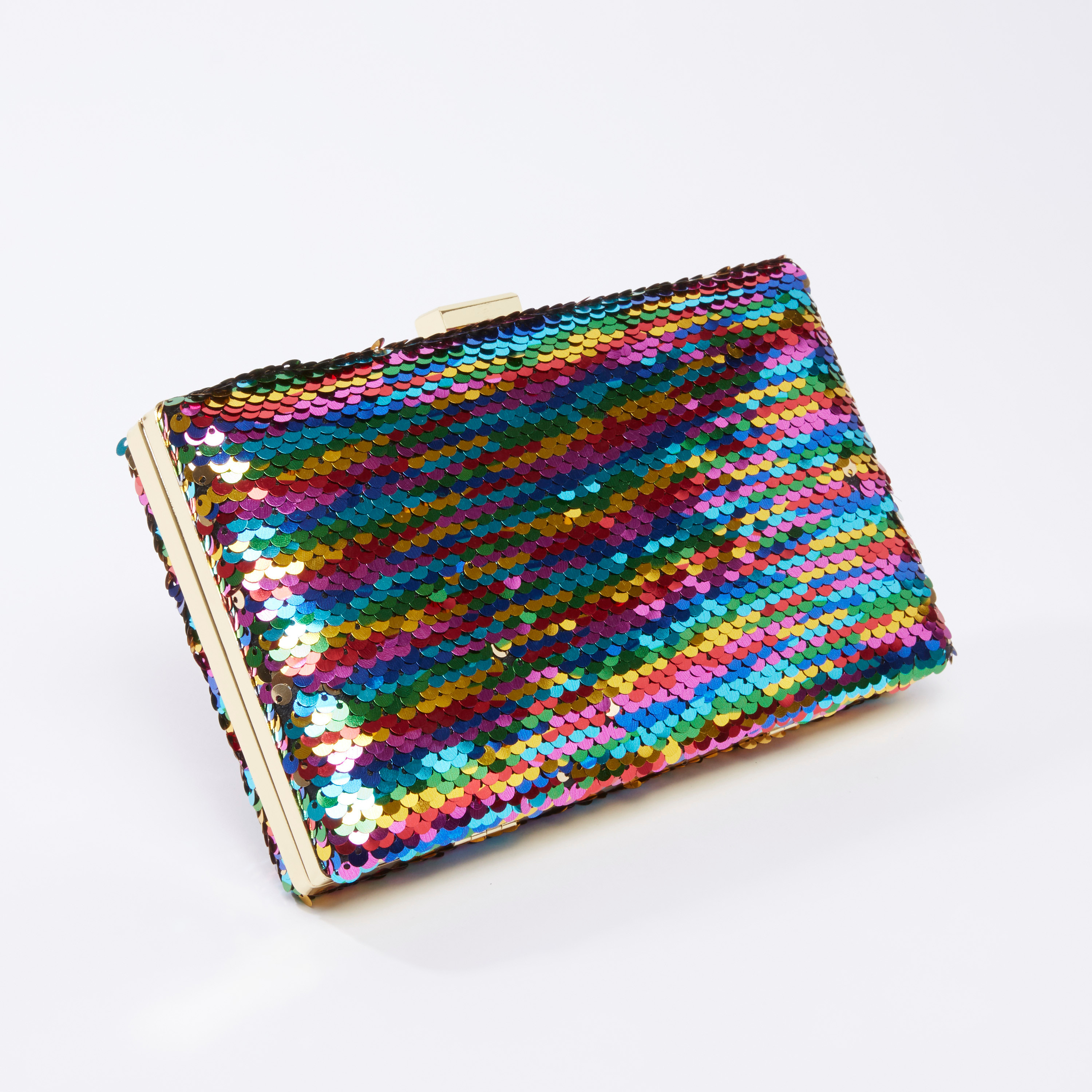 Sequin Detail Clutch with Detachable Metallic Chain-women-bagsandwallets-handbags-image-3