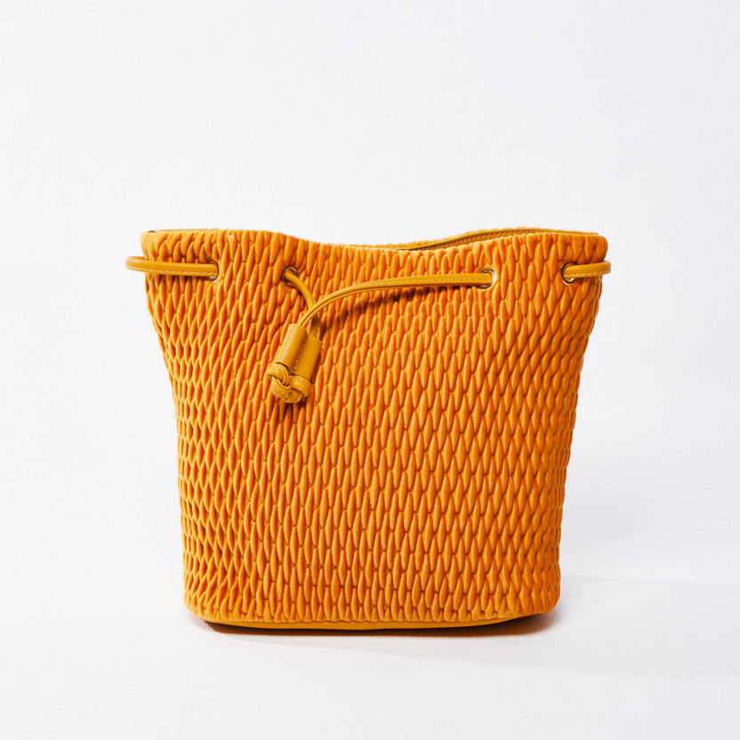 Textured Tote Bag with Detachable Strap-Bags-image-0