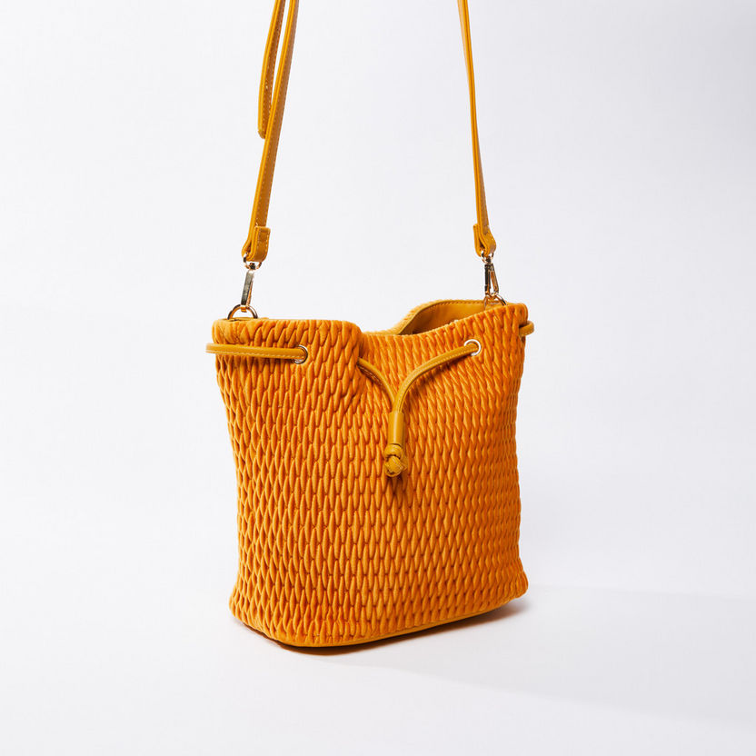 Textured Tote Bag with Detachable Strap-Bags-image-2