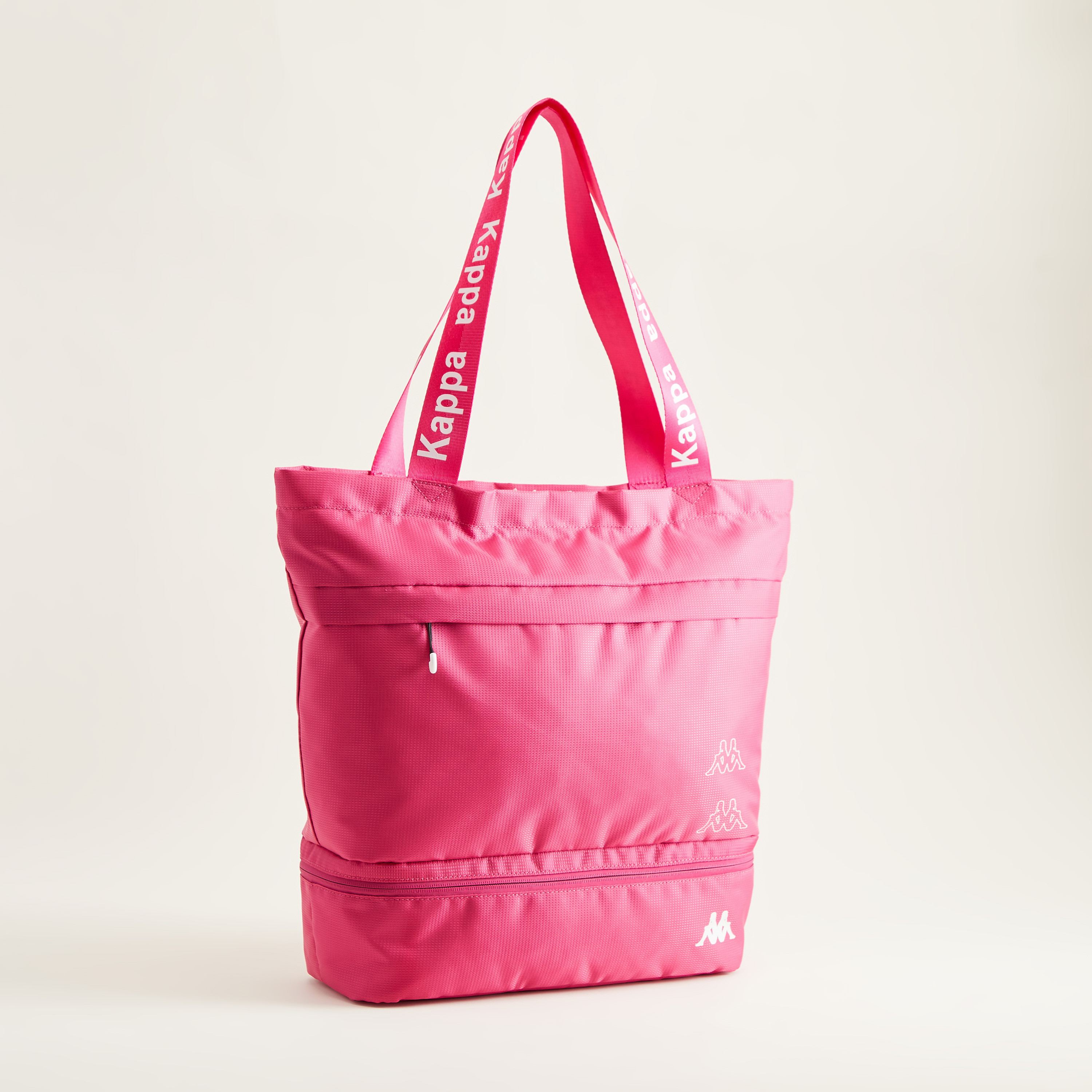 Buy Kappa Solid Tote Bag with Double Handles and Zipper Closure Splash UAE