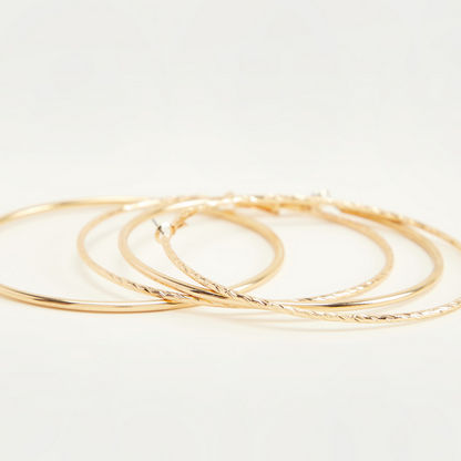 Set of 2 - Metallic Hoop Earrings-Earrings-image-3
