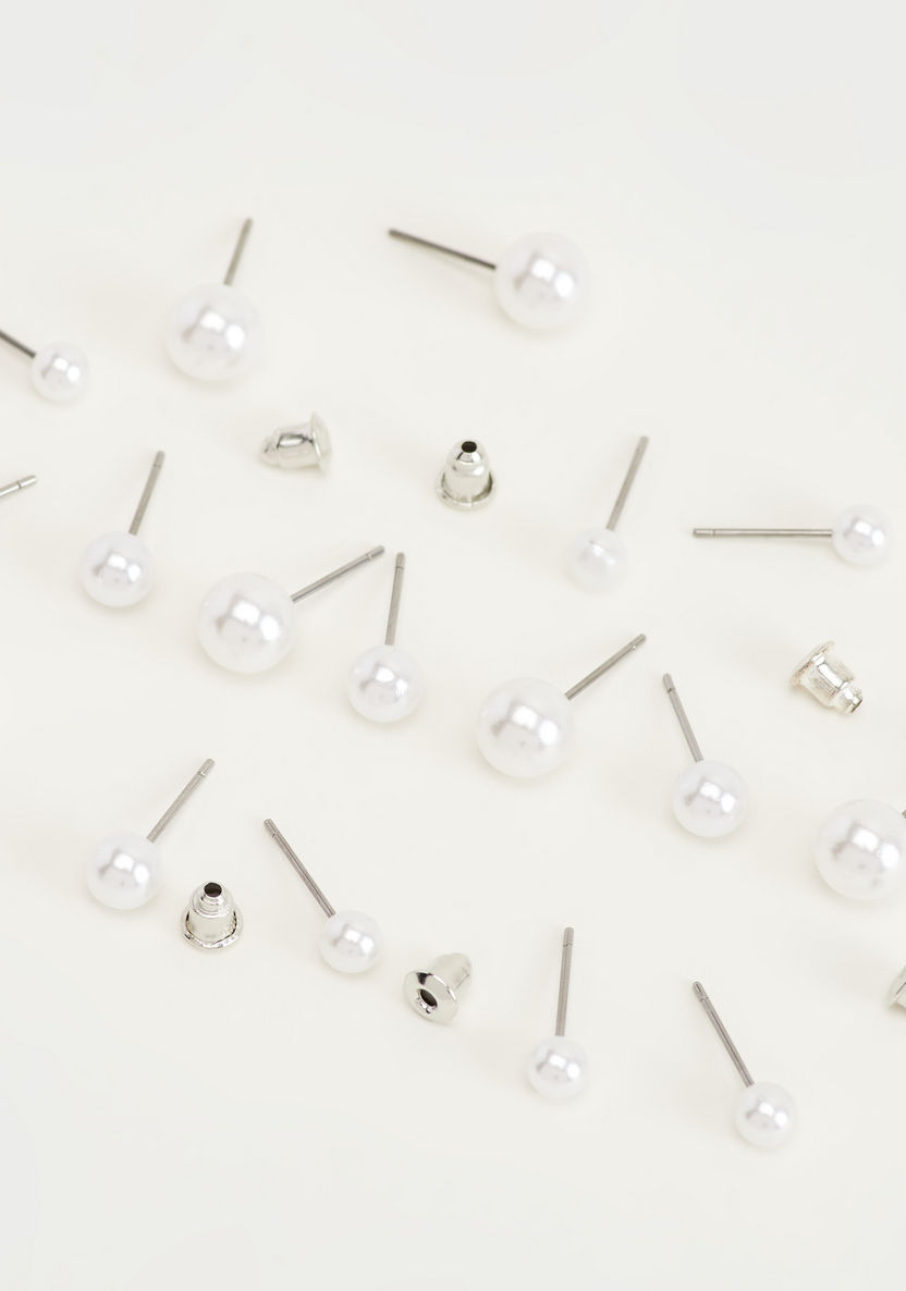 Set of 9 - Gloo Pearl Embellished Stud Earrings-Earrings-image-2