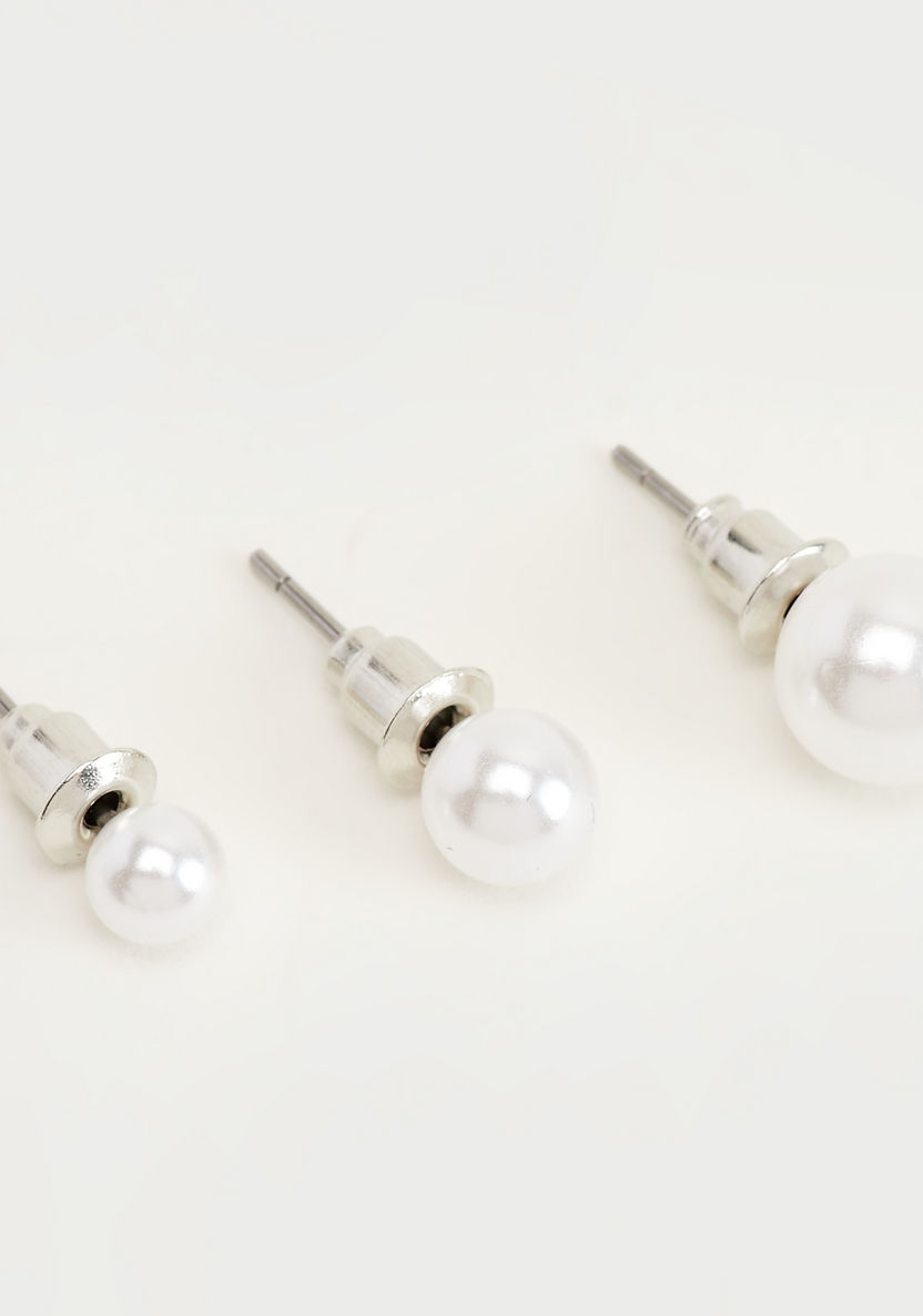 Set of 9 - Gloo Pearl Embellished Stud Earrings-Earrings-image-3