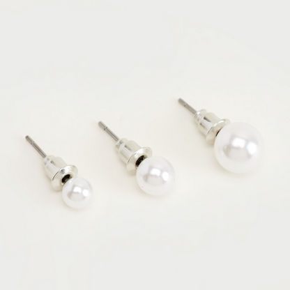 Set of 9 - Gloo Pearl Embellished Stud Earrings