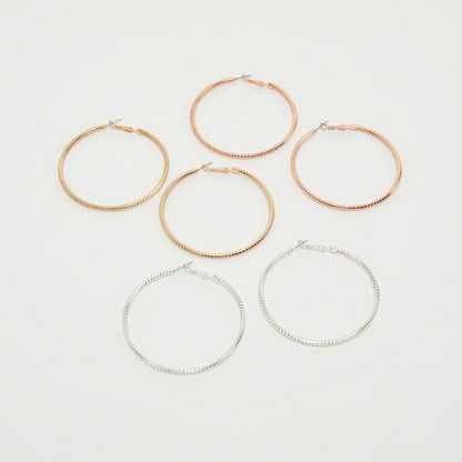 Set of 3 - Assorted Hoop Earrings