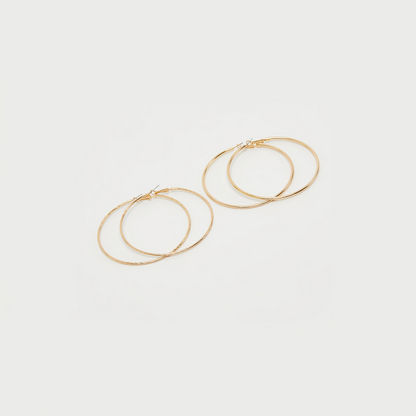 Set of 2 - Metallic Hoop Earrings