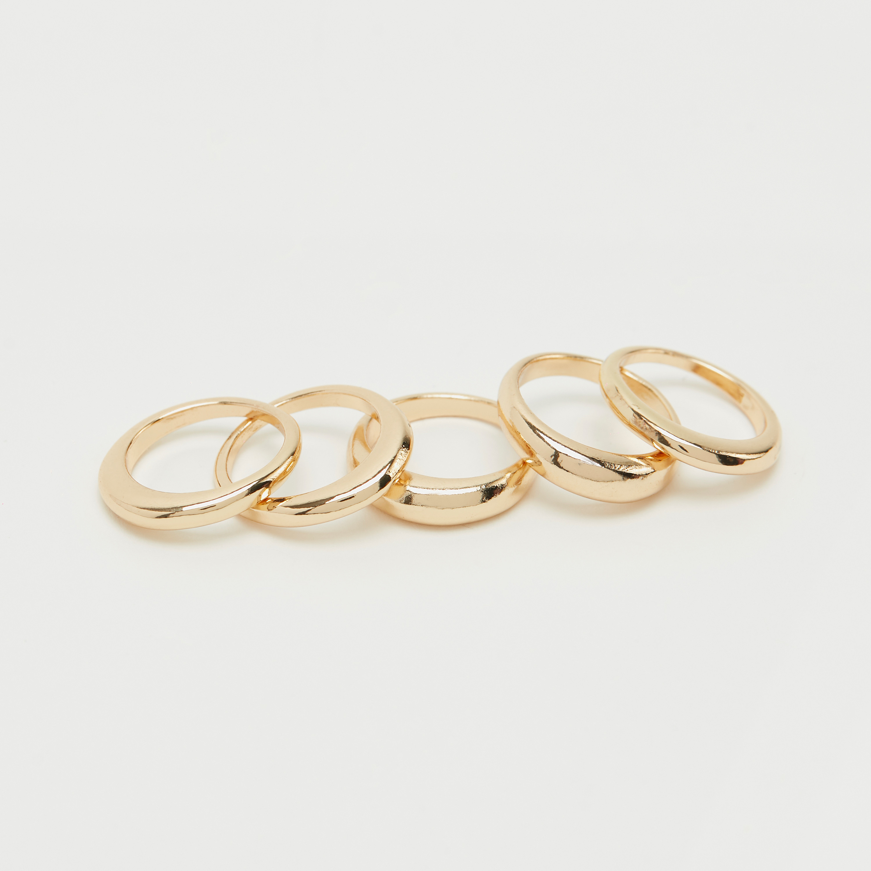 Set of 5 - Metallic Finger Ring-women-watchesandjewellery-jewellery-rings-image-1