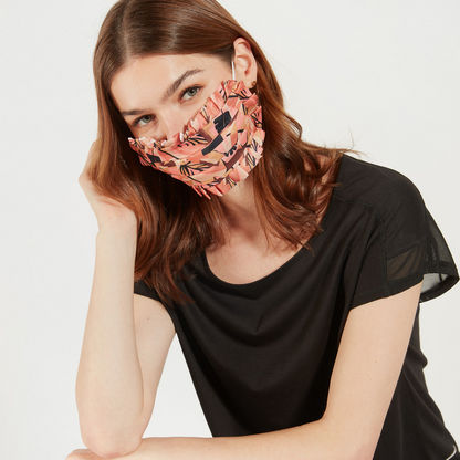 Printed Ruffle Detail Face Mask with Elasticated Waistband
